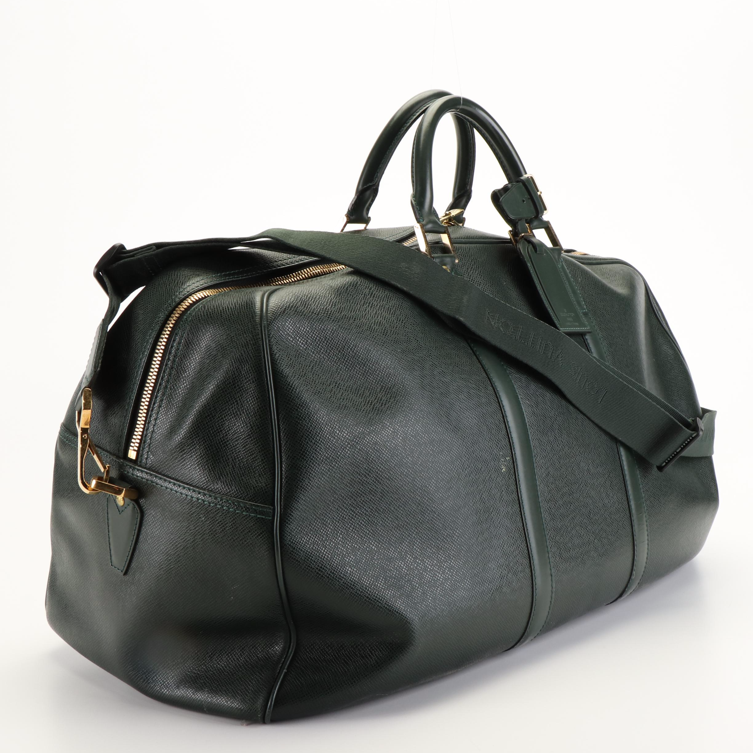 Louis Vuitton Kendall Boston Bag in Green Taiga Leather
