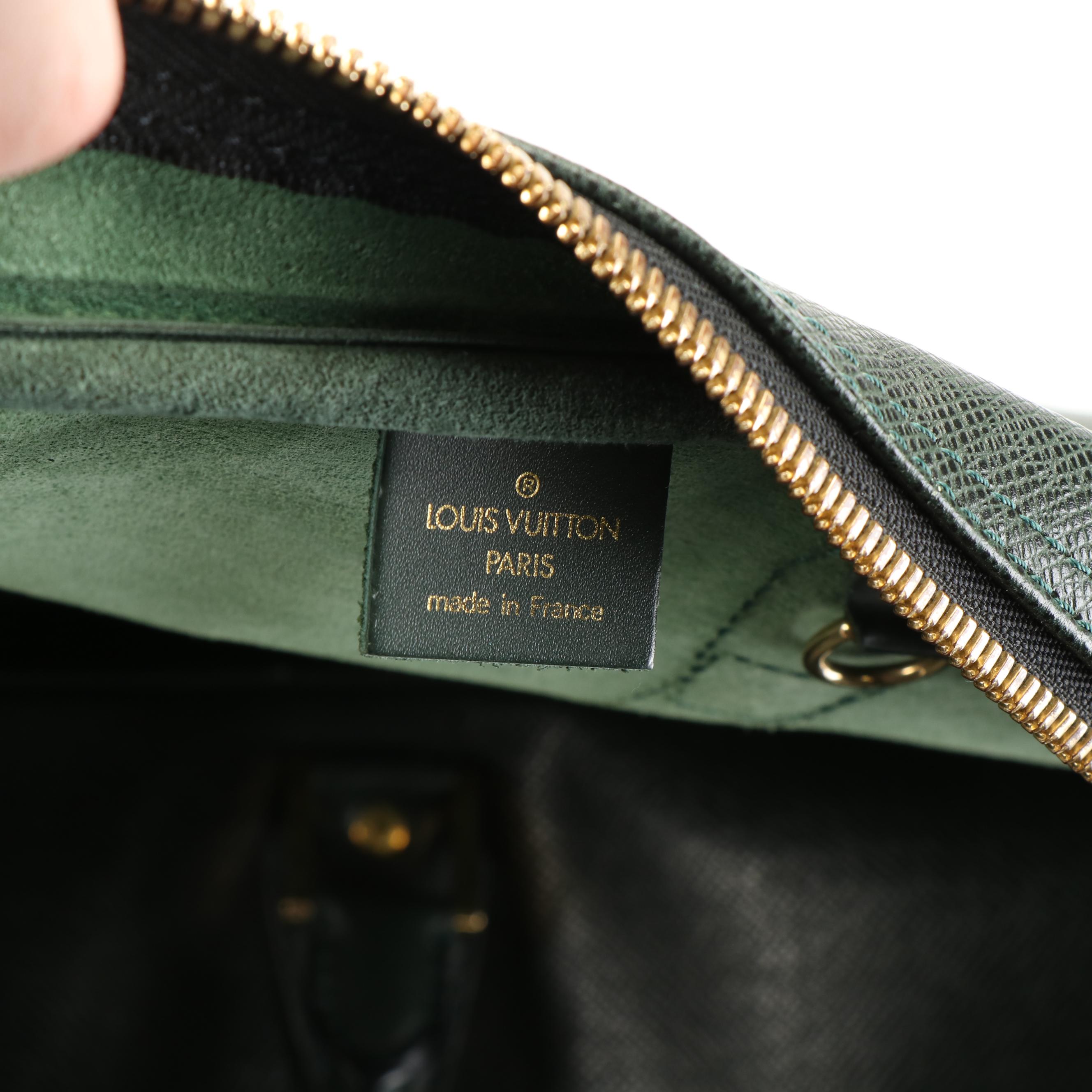 Louis Vuitton Kendall Boston Bag in Green Taiga Leather