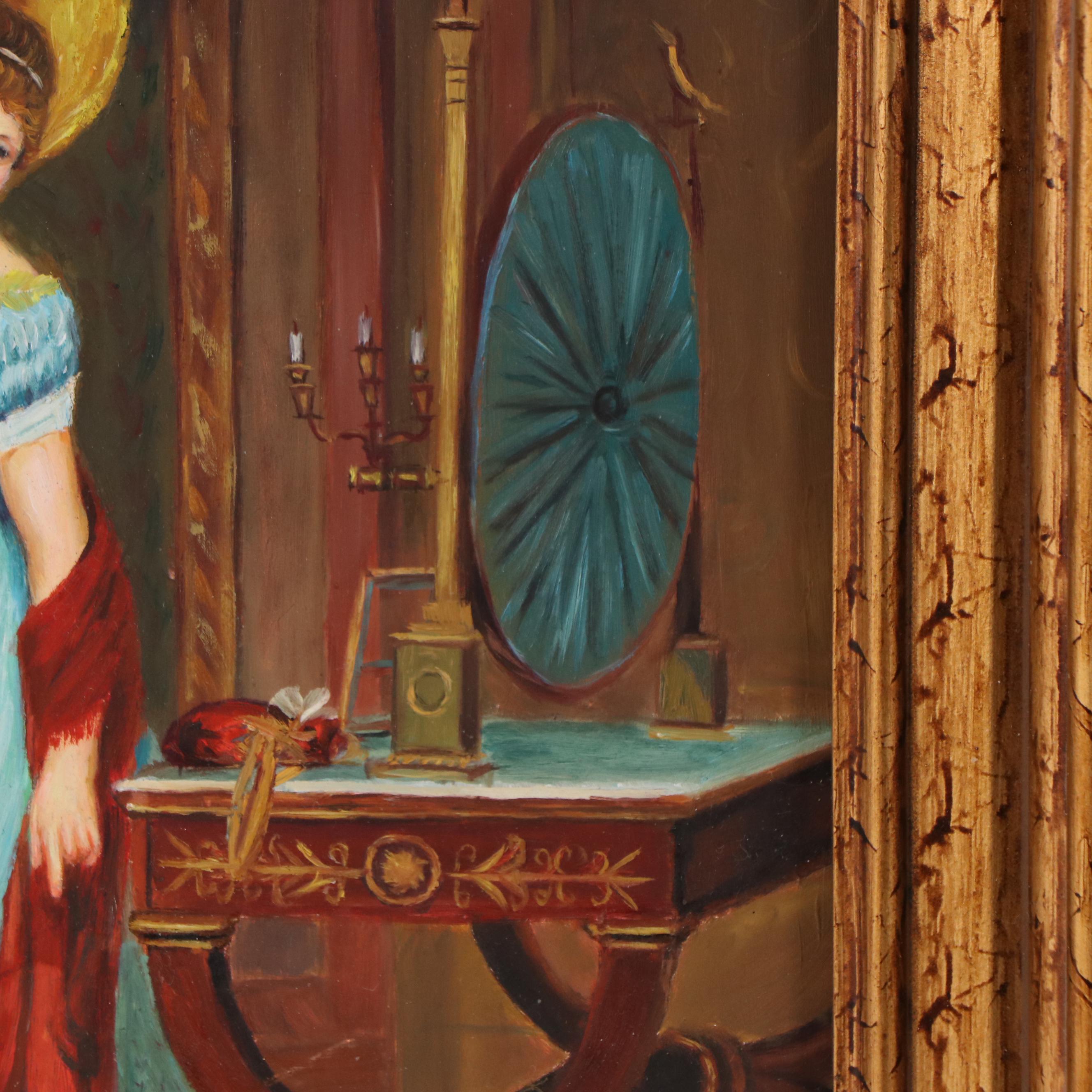 Oil Painting After Louis-Emile Adan "The New Shawl"