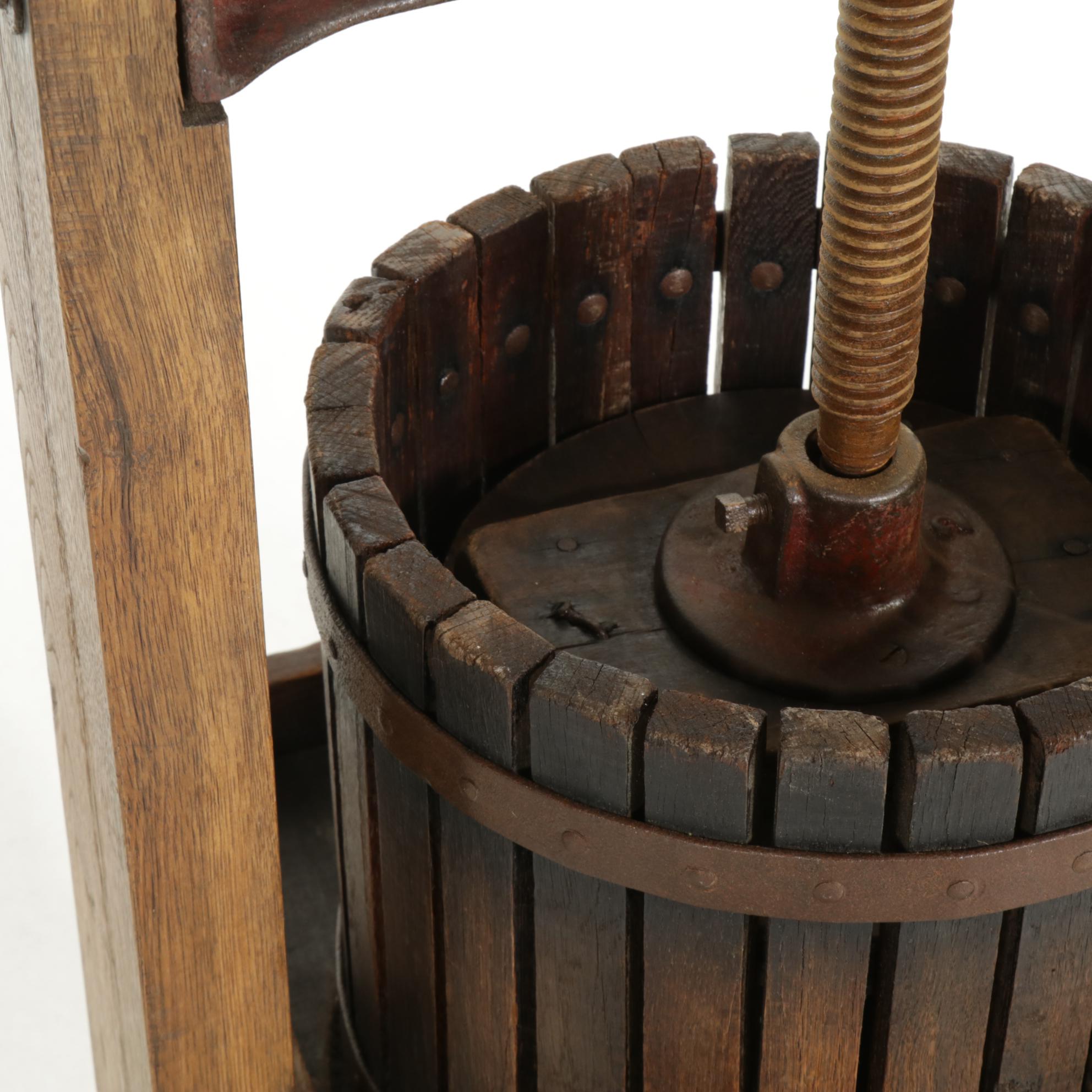 Rustic Wood and Cast Iron Cider Press, Early to Mid 20th Century