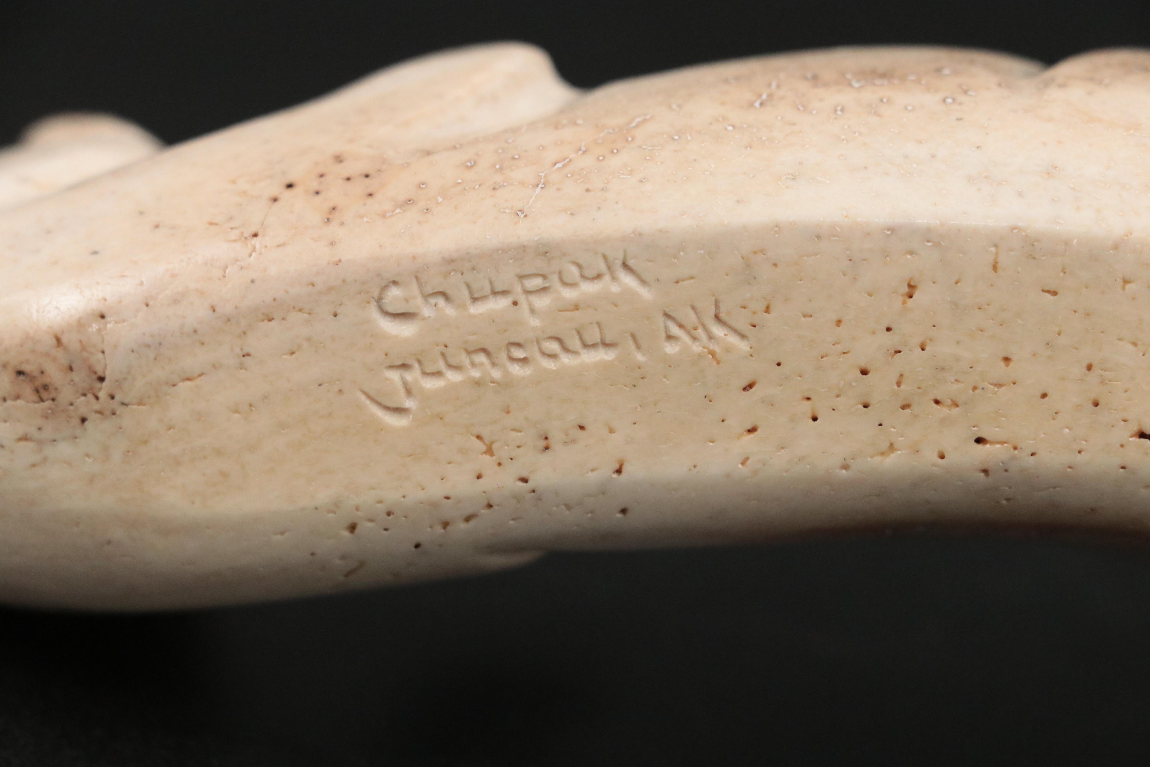 Chupak Carved Whale Bone Otter Figurine