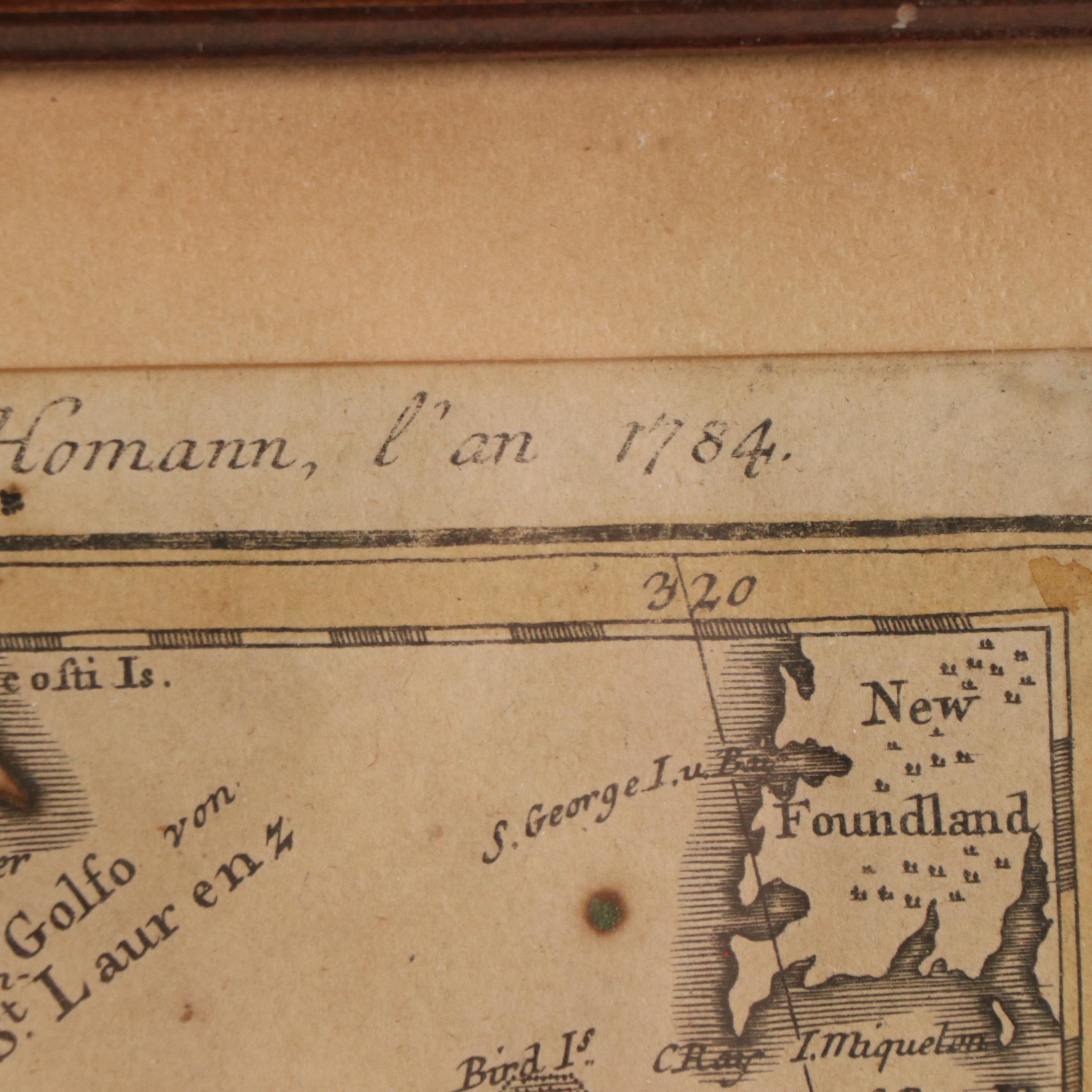 Franz Ludwig Güssefeld Hand-Colored Map Engraving of 13 United States, 1784