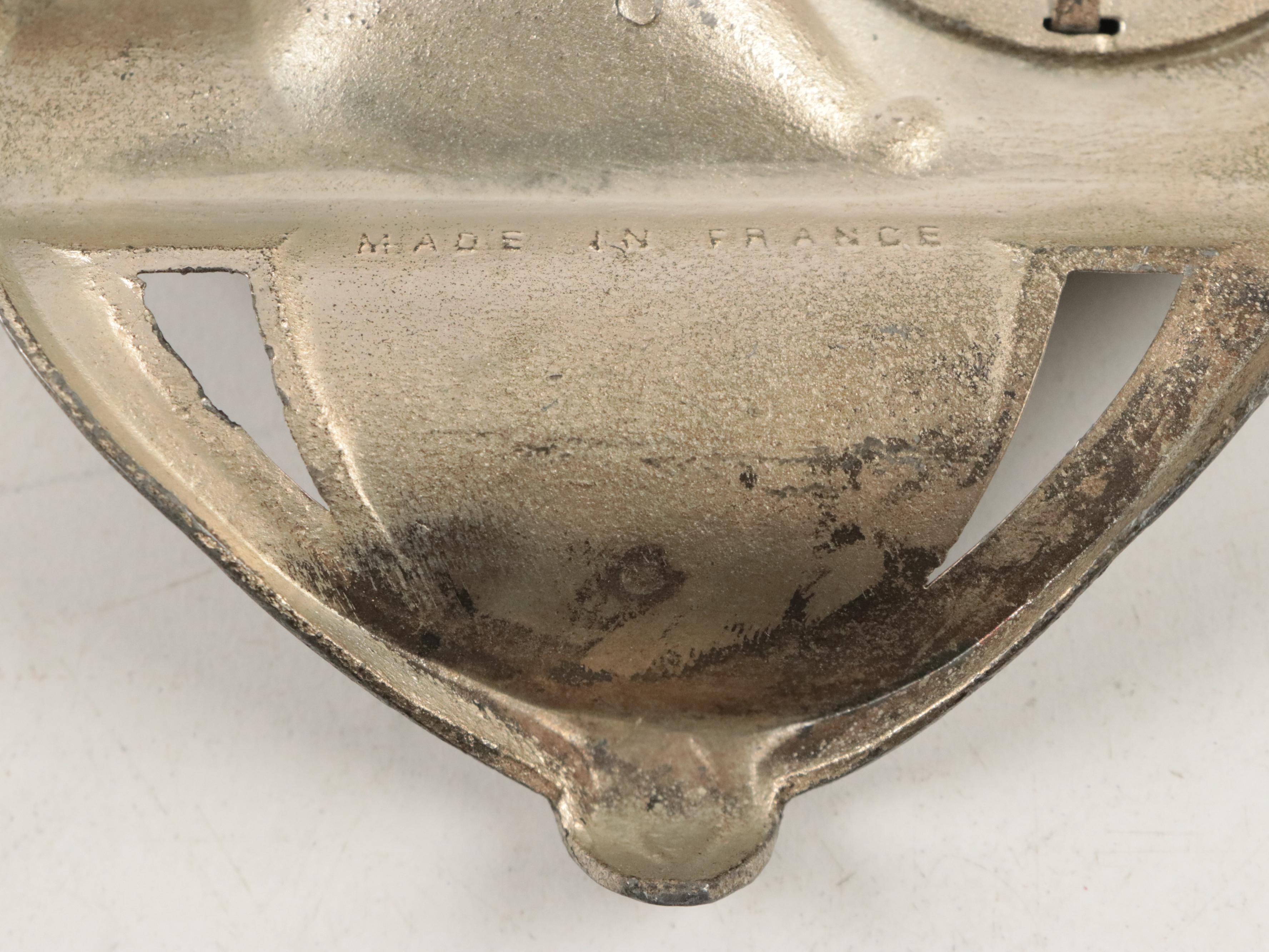 French Art Nouveau Inkwell with Thorens "Brahm's Lullaby" Music Box Wall Hanging