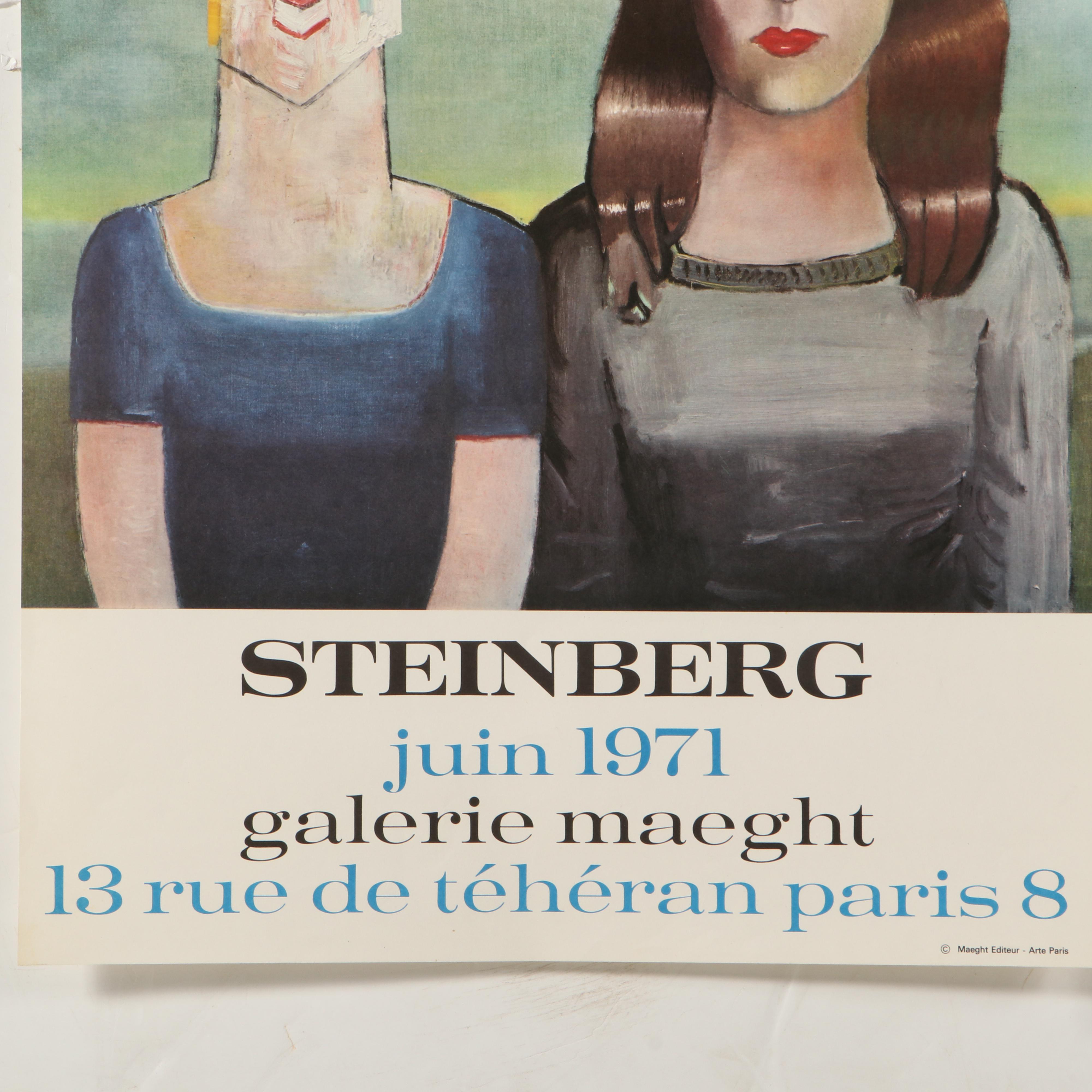 Saul Steinberg Galerie Maeght Exhibition Posters, 1970s