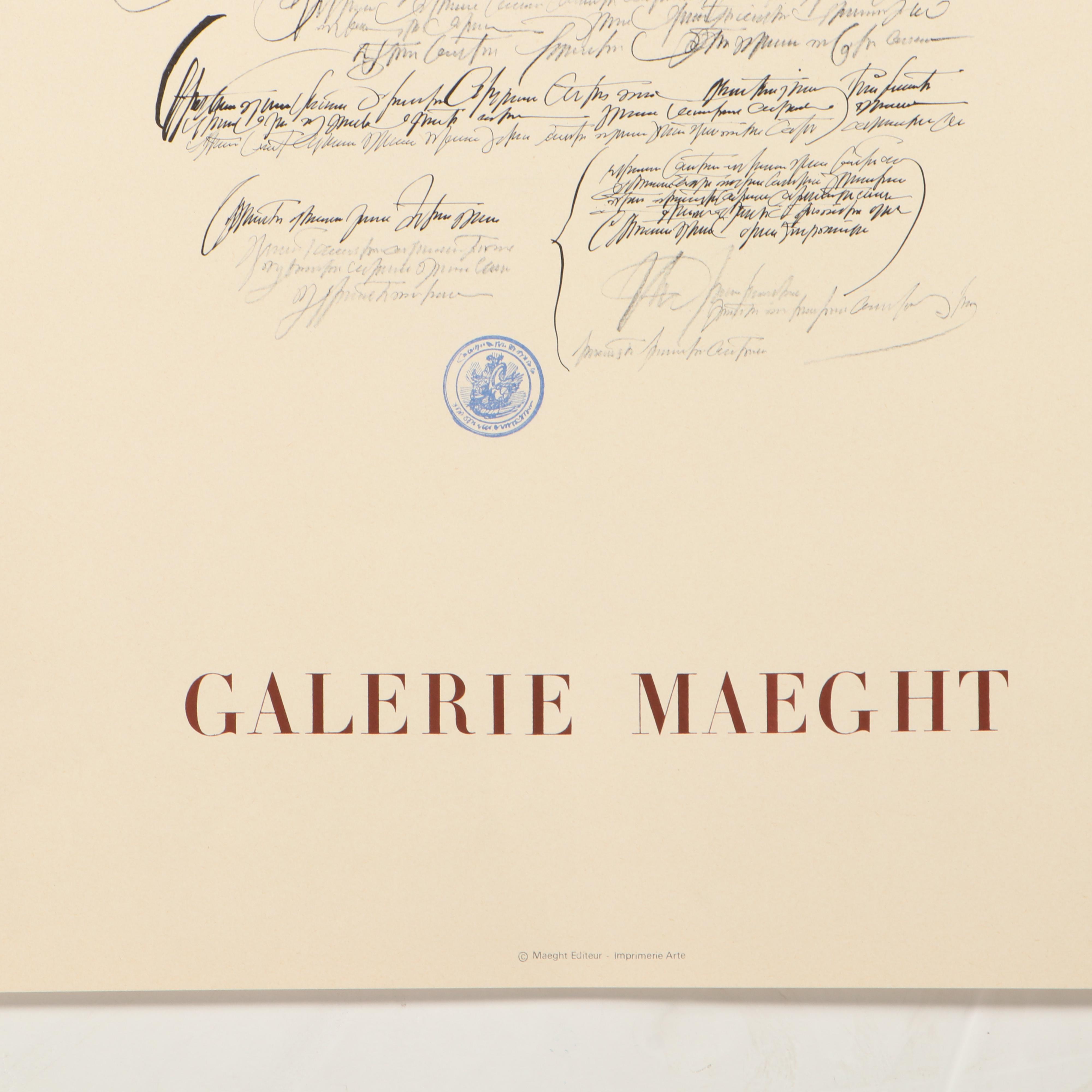 Saul Steinberg Galerie Maeght Exhibition Posters, 1970s