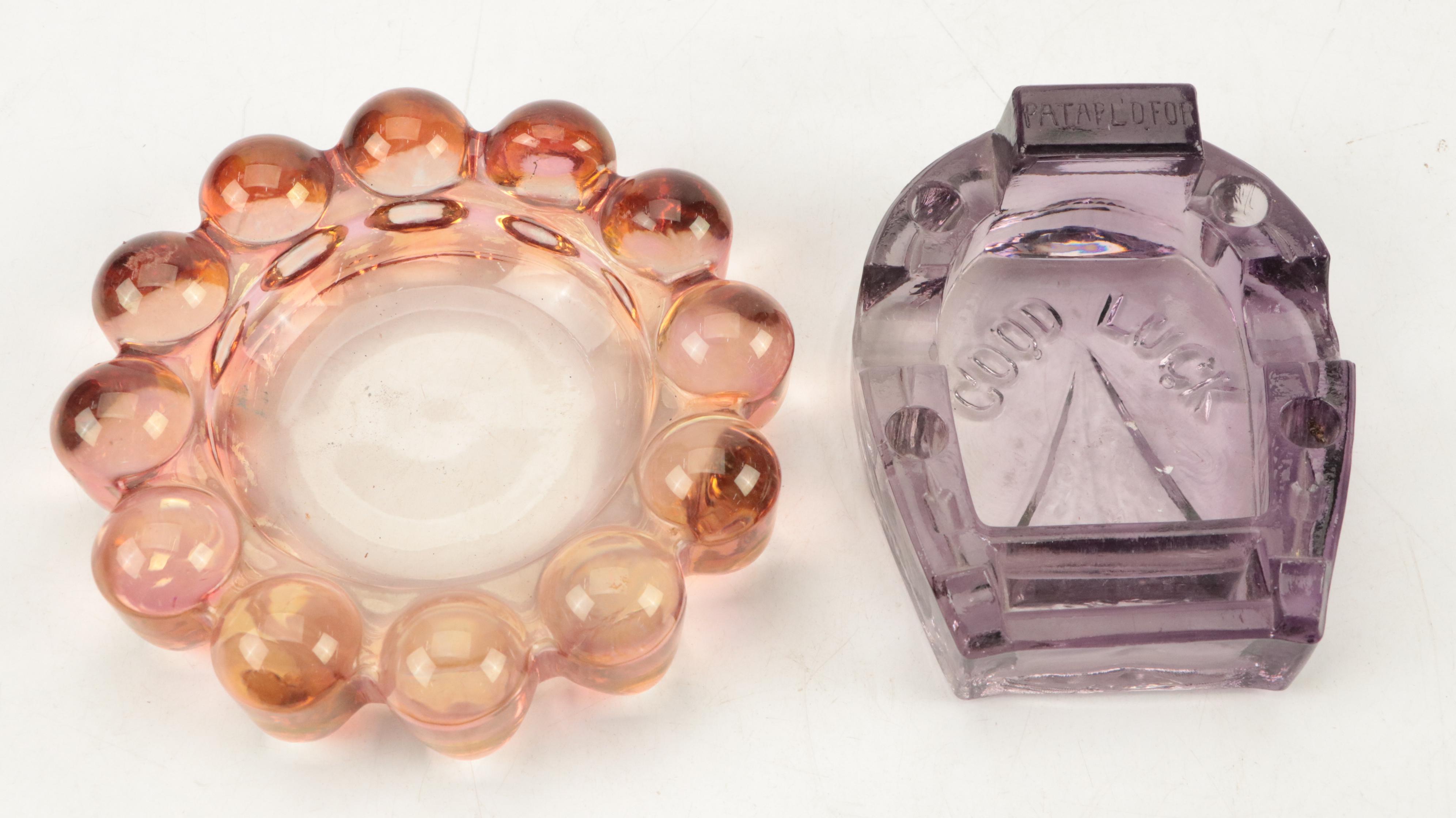 Glass Ashtrays, Lighters, Beer Mug and Adult Themed Playing Cards