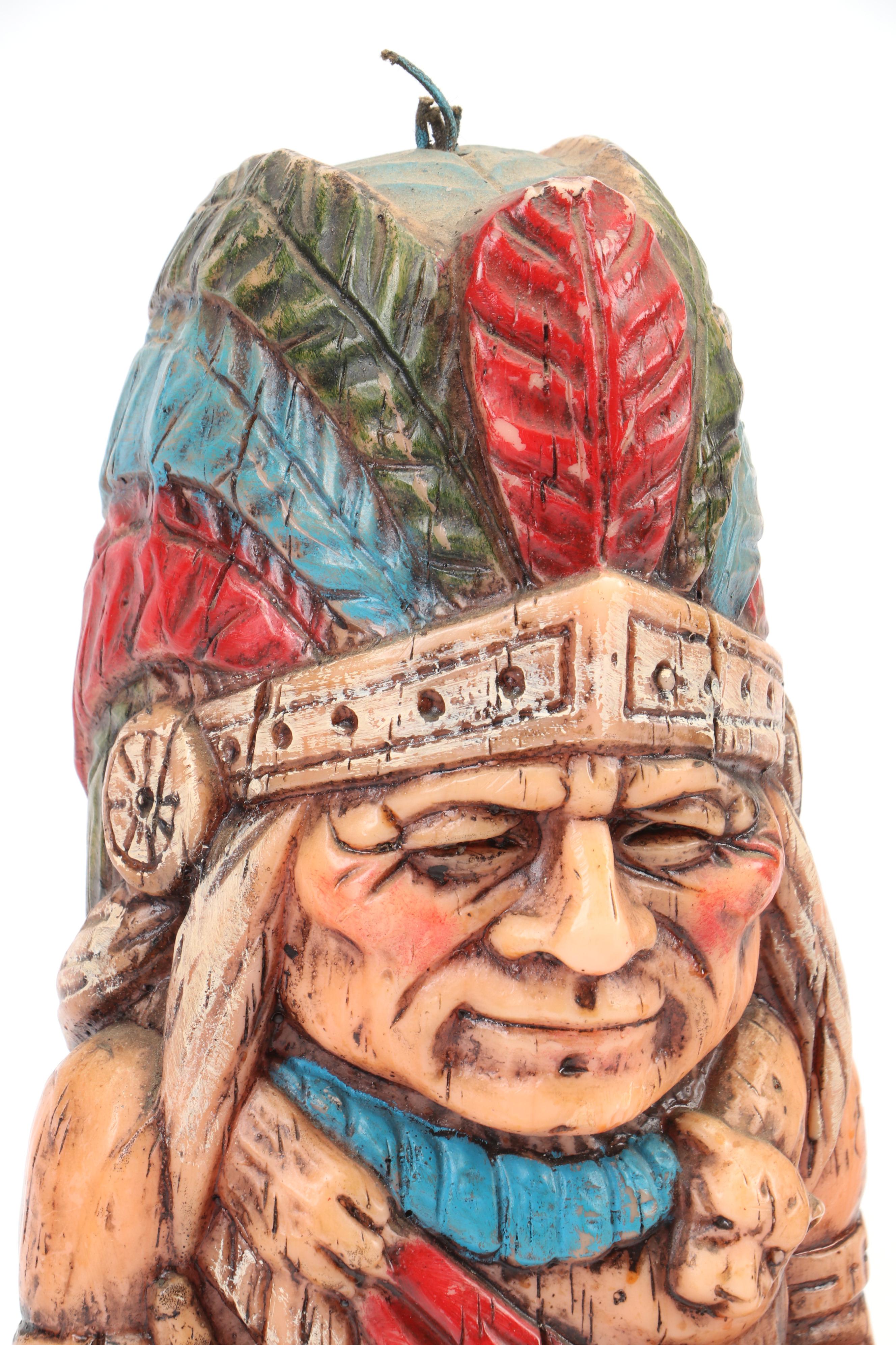 Wood N Wax Native American Candle with Illuminated Angel and Gourd Figurine