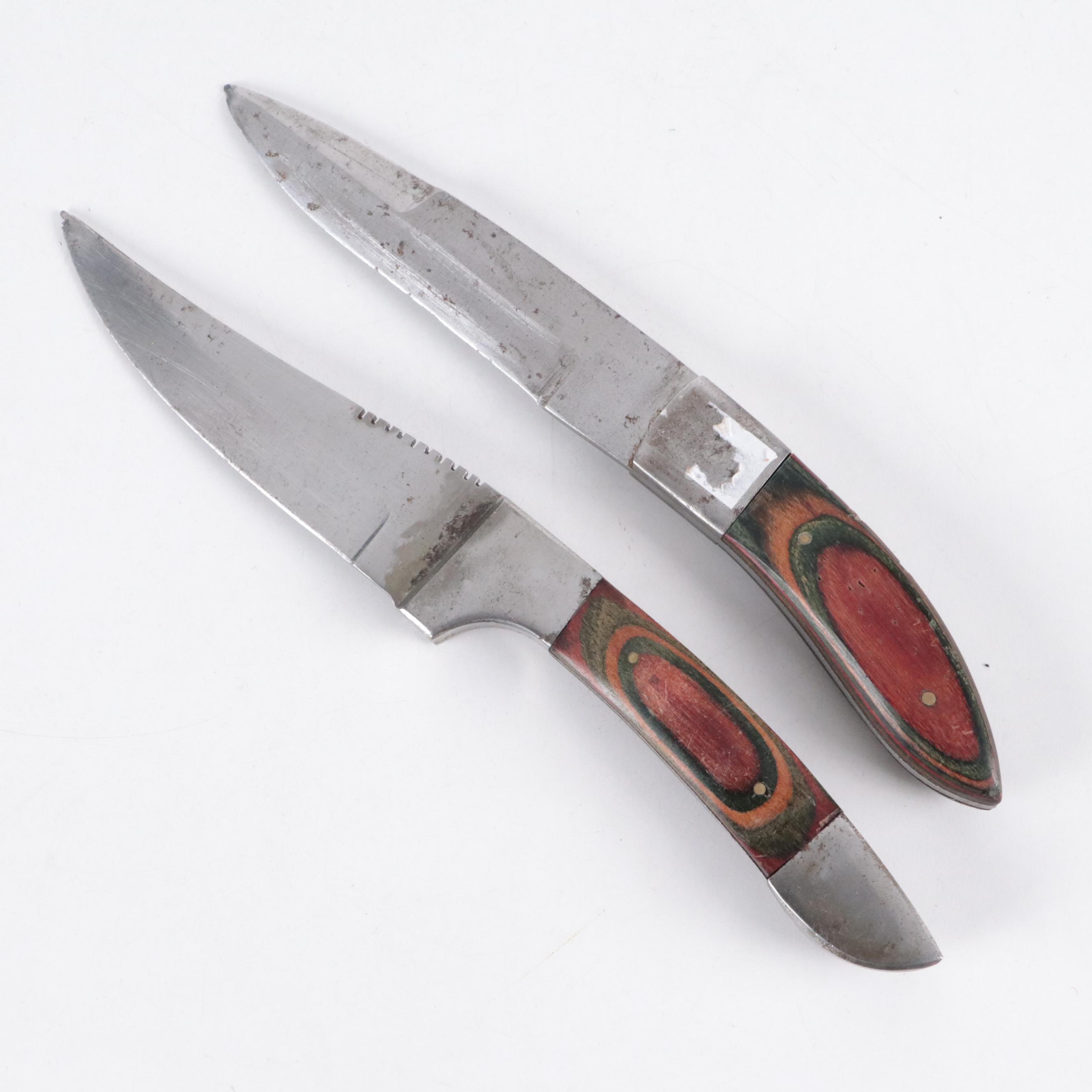 Wooden and Acrylic Handled Fixed Blade Knives