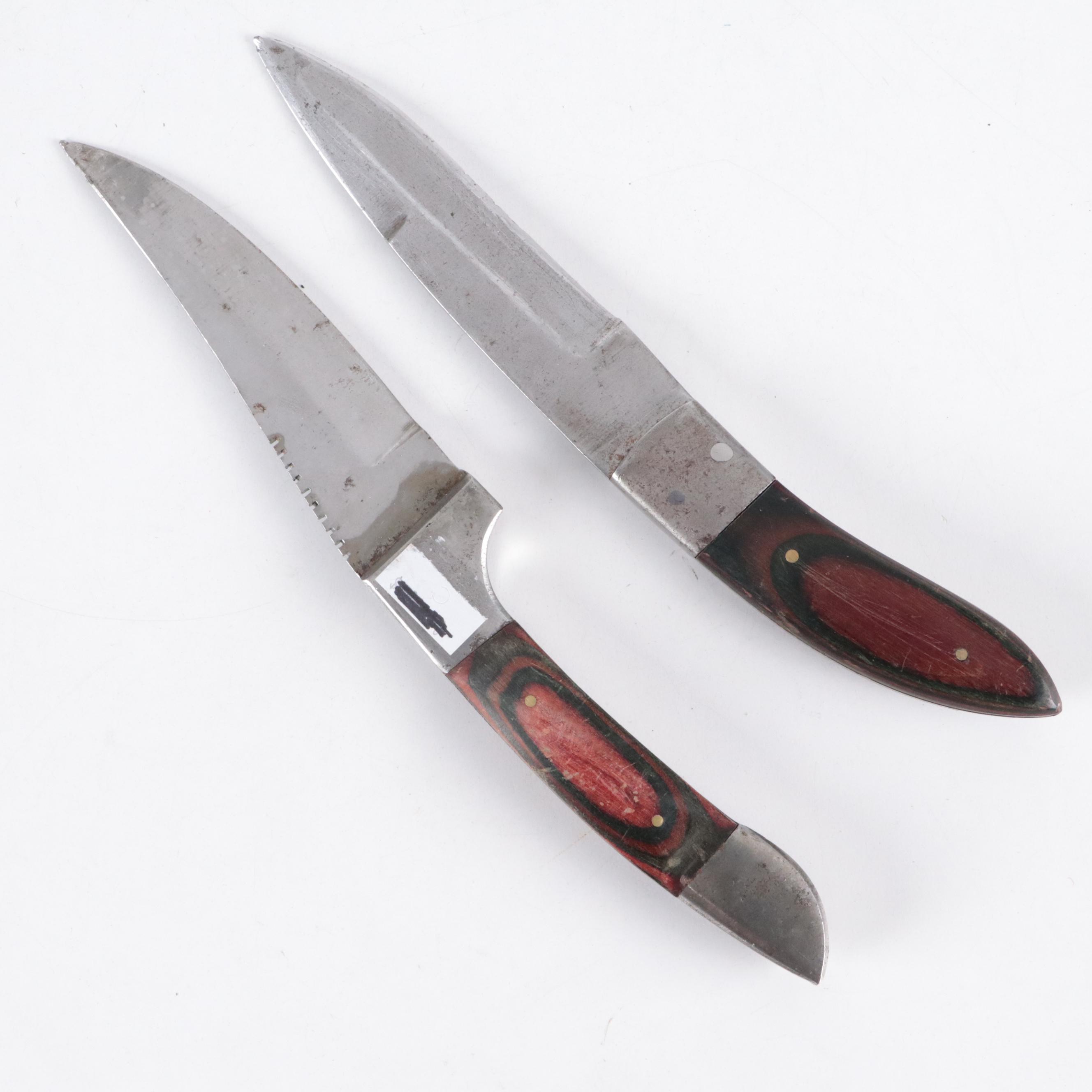 Wooden and Acrylic Handled Fixed Blade Knives