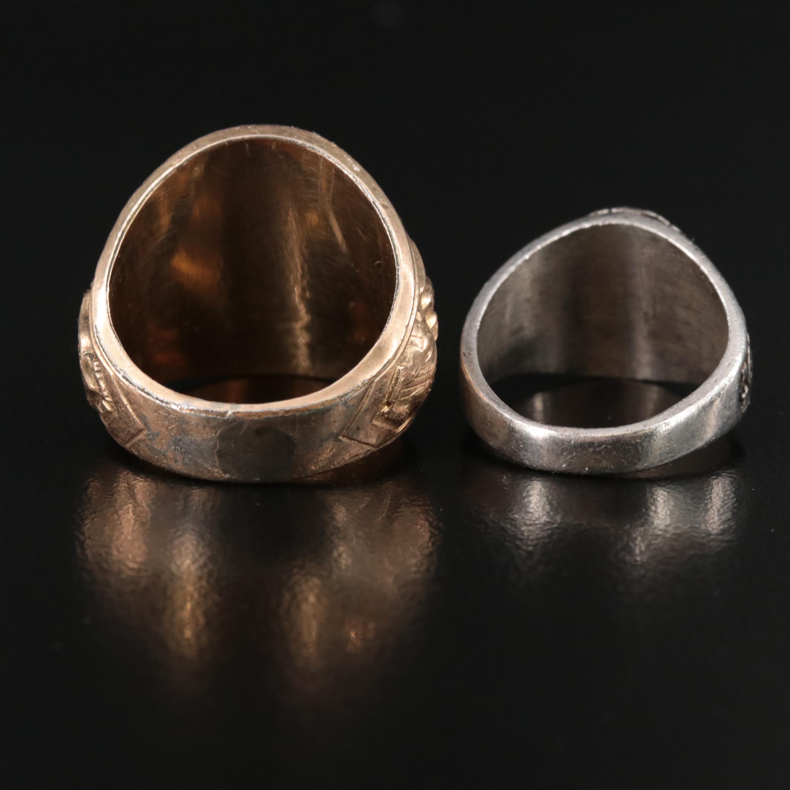 Sterling Class Ring and Gold-Filled Air Force Ring