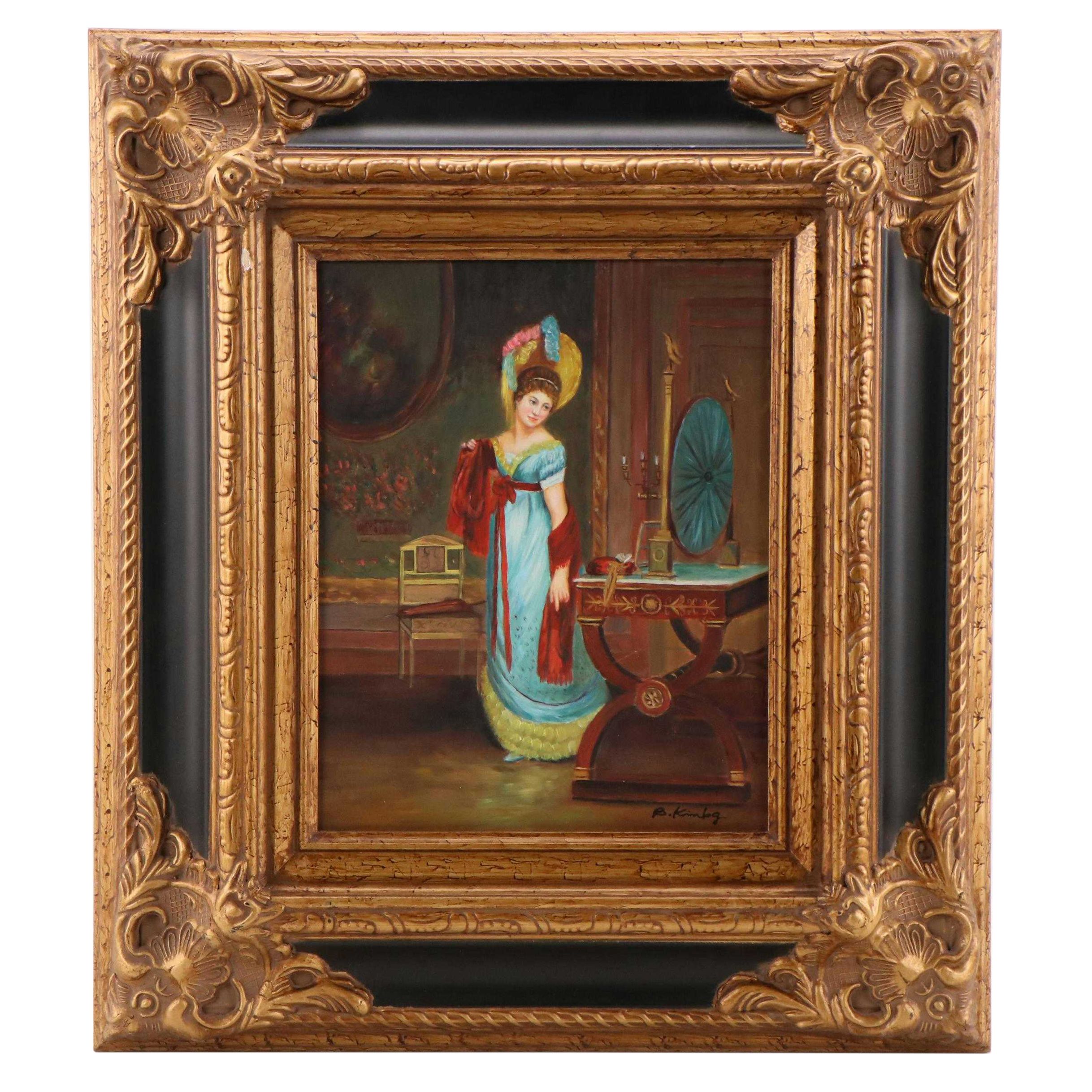 Oil Painting After Louis-Emile Adan "The New Shawl"