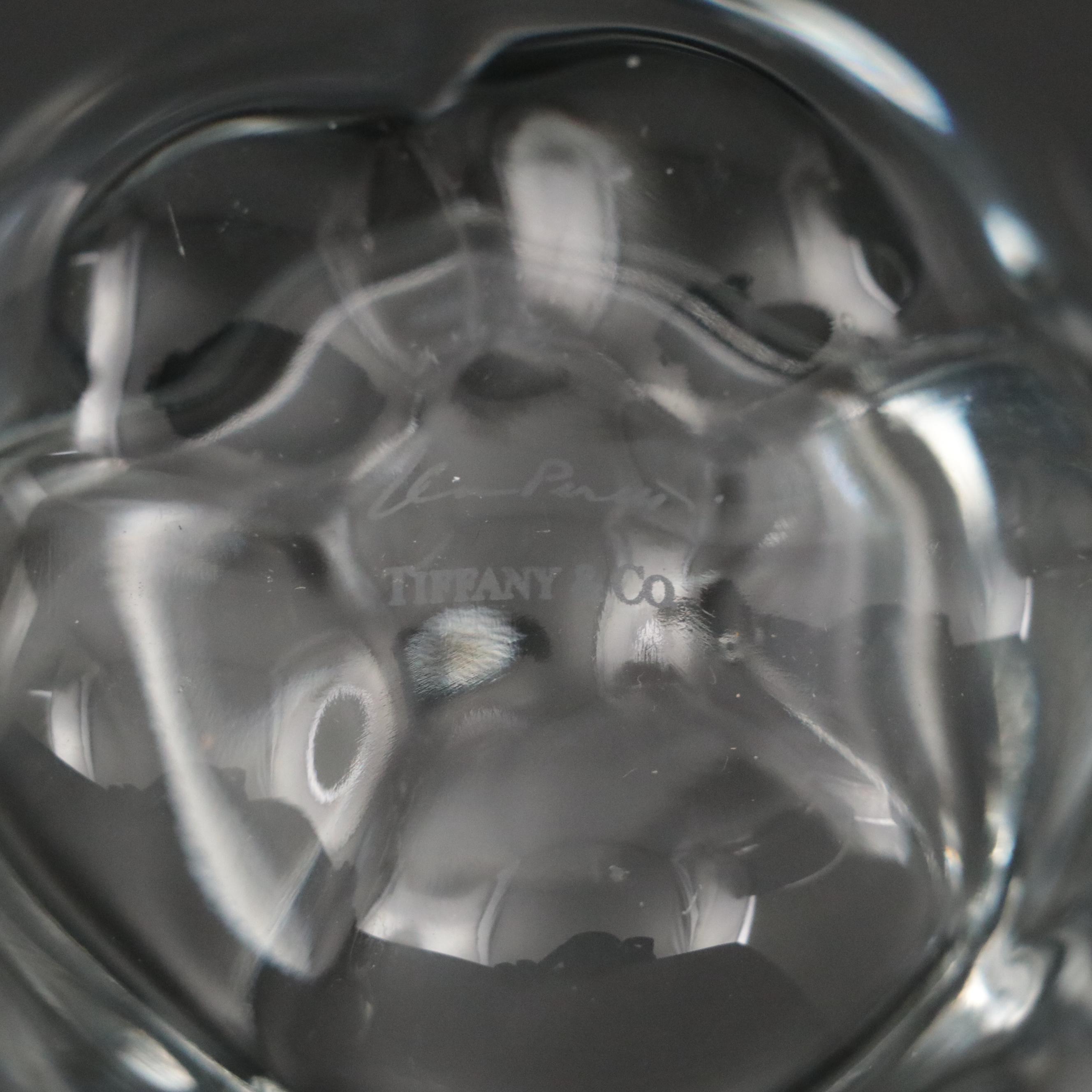 Elsa Peretti for Tiffany & Co. "Apple" Crystal Jar and "Padova" Sterling Spoon