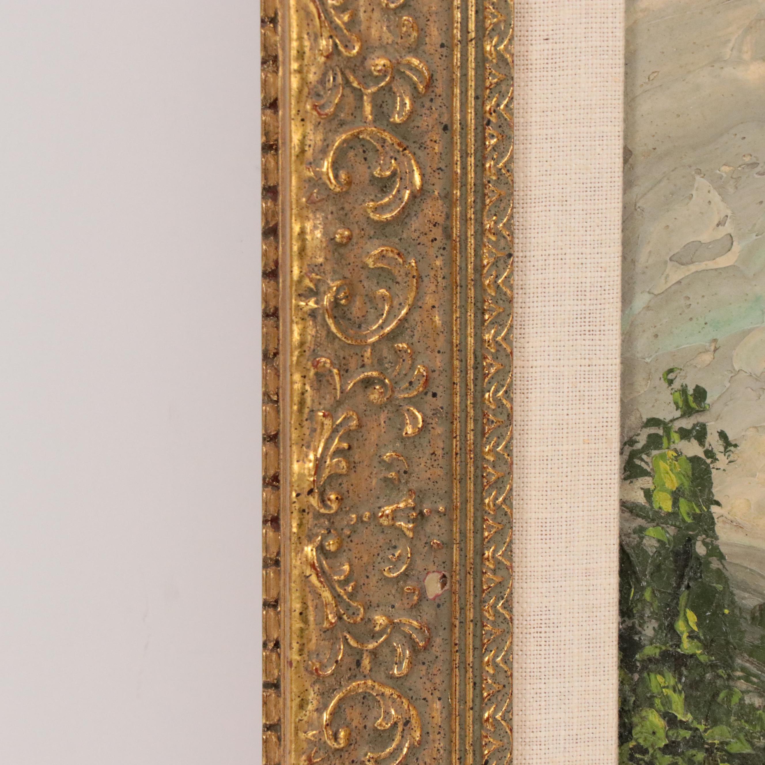 John C. Gallagher Countryside Landscape Oil Painting of Street Scene