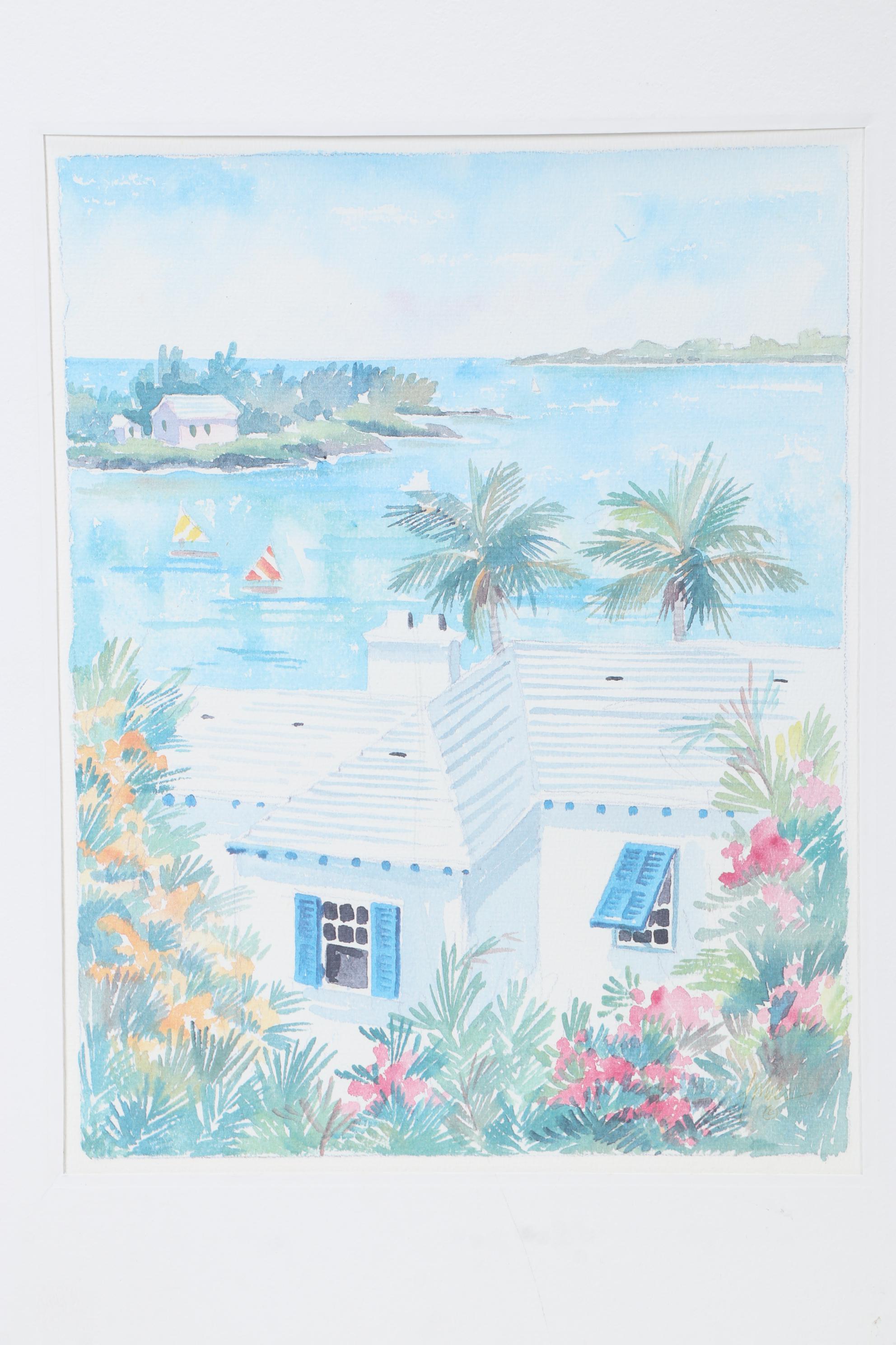 Joan Forbes Offset Lithographs "Gibb's Hill Lighthouse" and "King's Point"