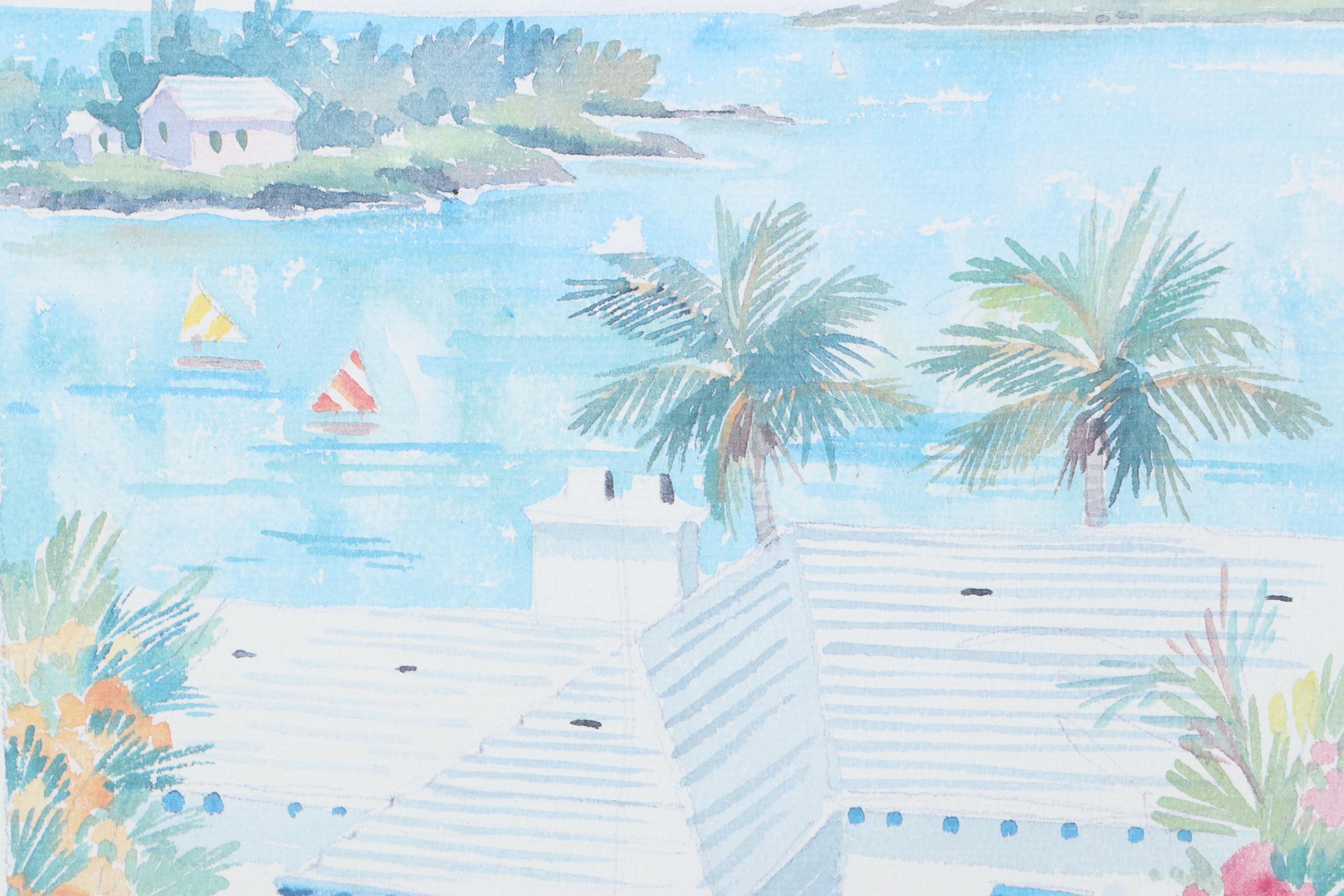 Joan Forbes Offset Lithographs "Gibb's Hill Lighthouse" and "King's Point"