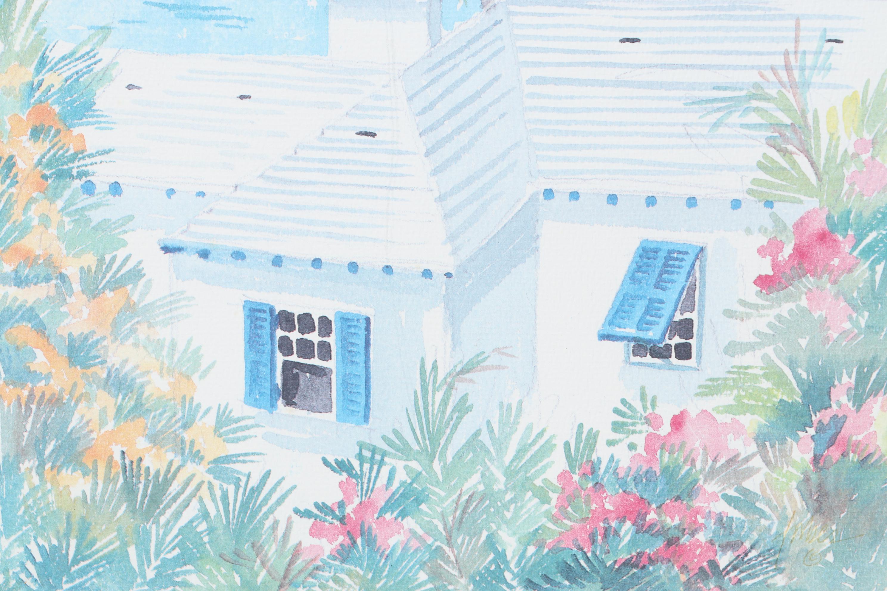 Joan Forbes Offset Lithographs "Gibb's Hill Lighthouse" and "King's Point"