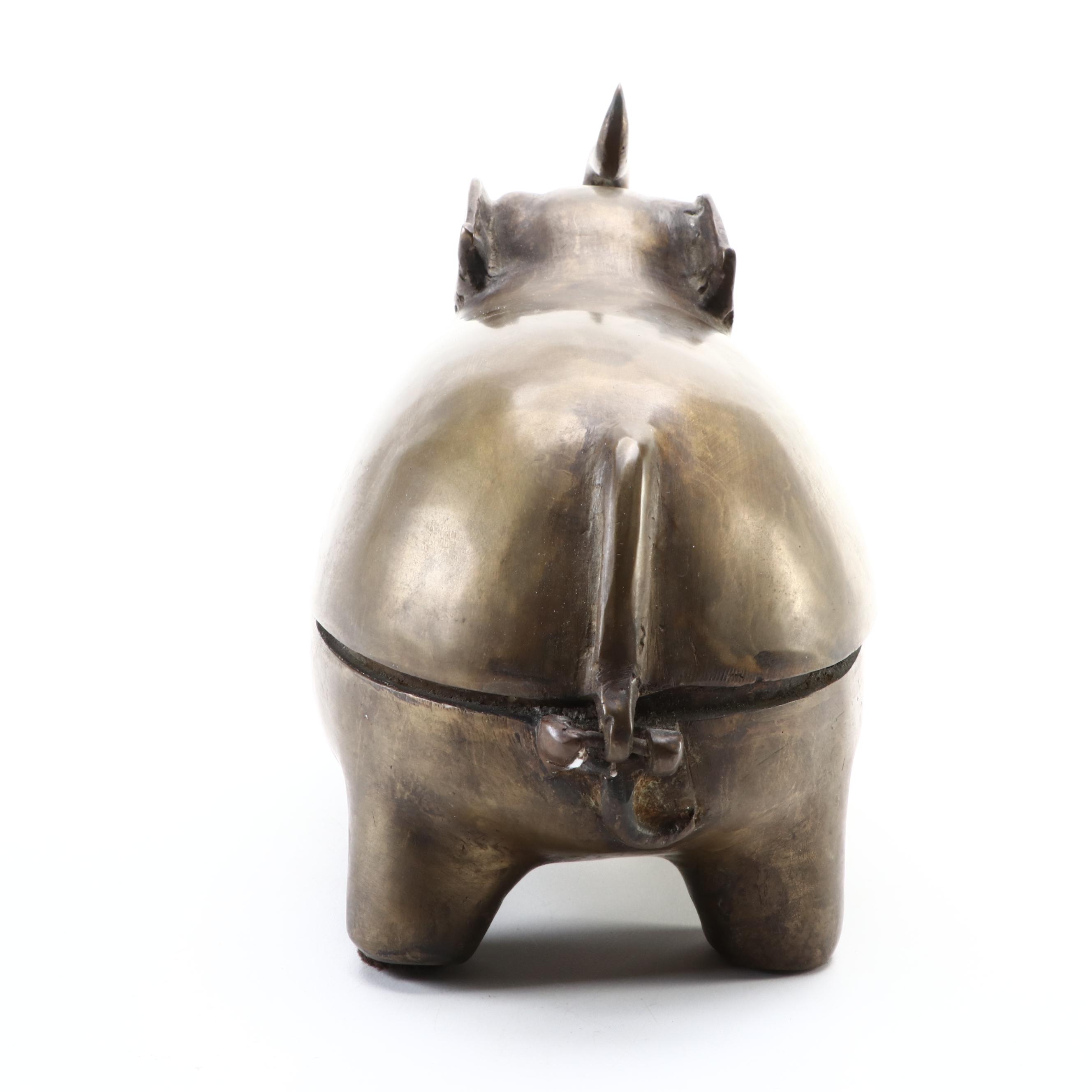 Brass Elephant Shaped Box, 20th Century