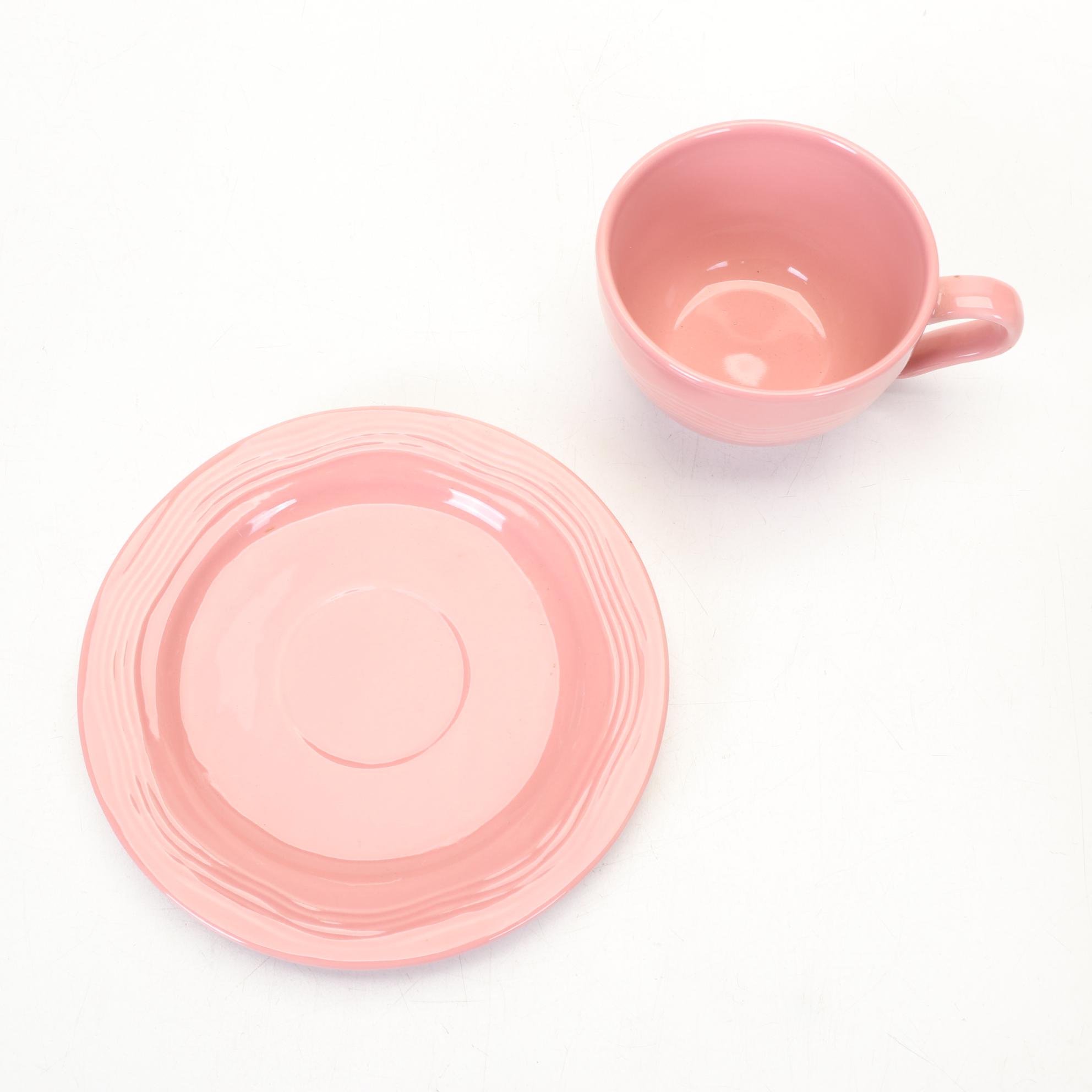 Culinary Pro Dusty Rose and Original Green Fiestaware Dinnerware With Casserole