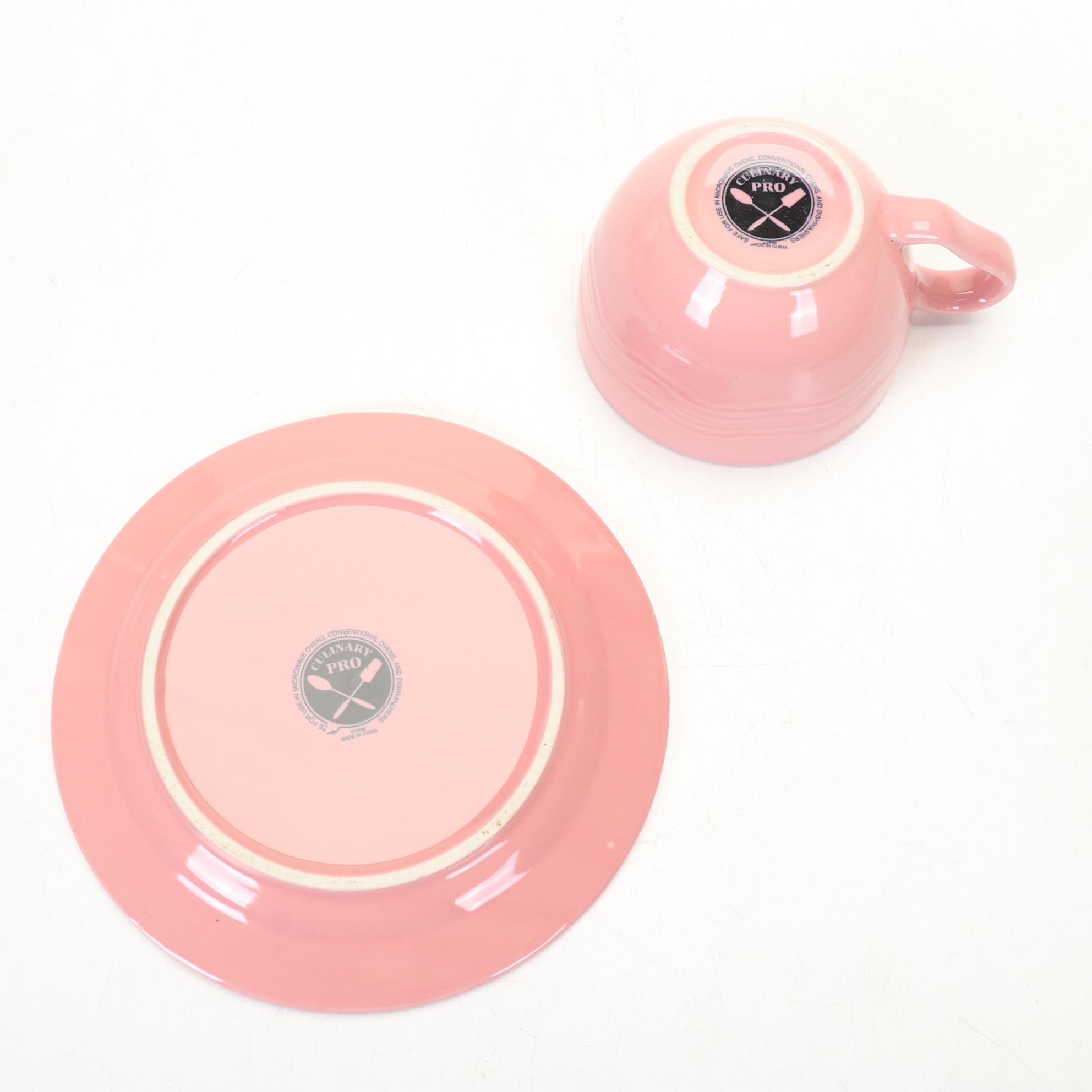 Culinary Pro Dusty Rose and Original Green Fiestaware Dinnerware With Casserole