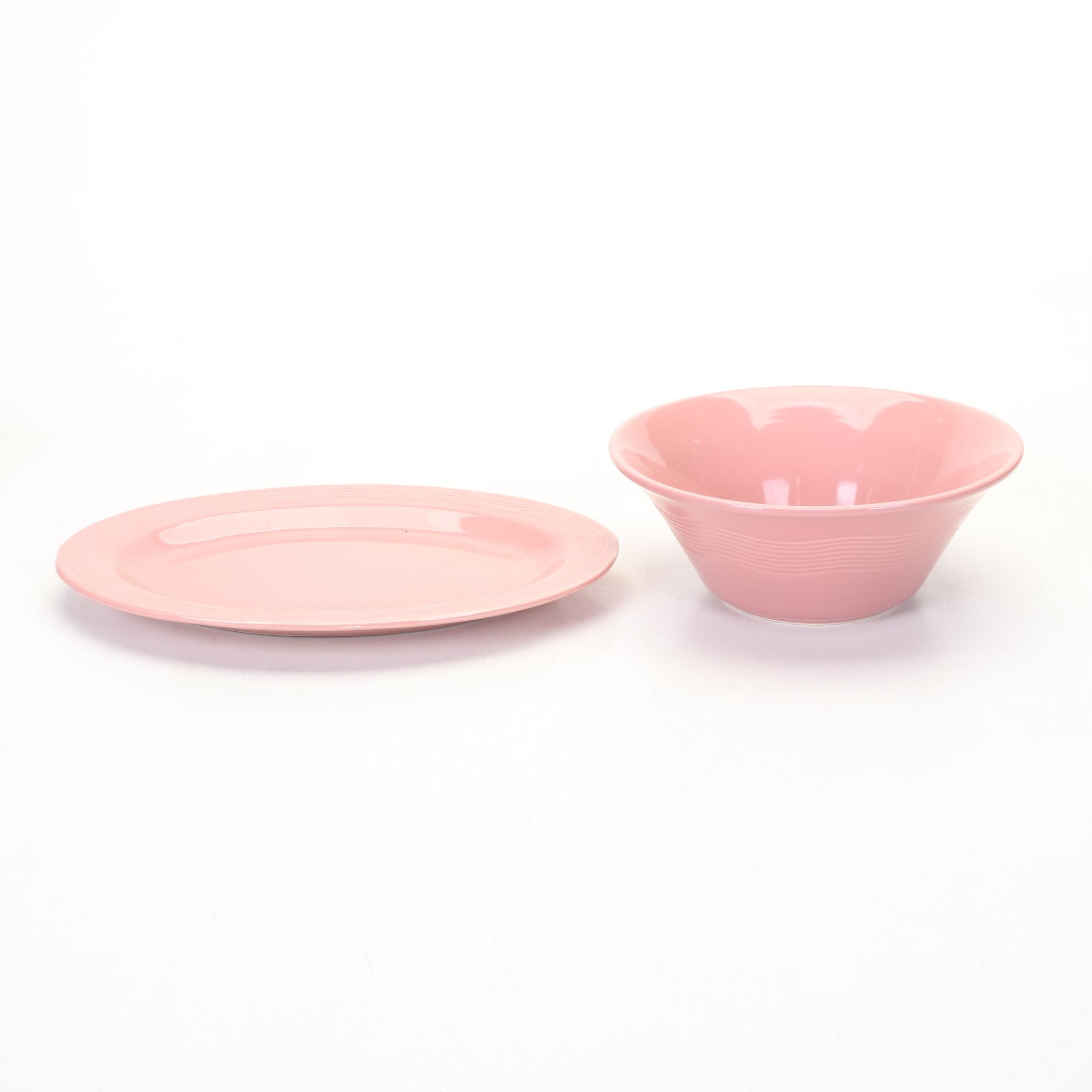 Culinary Pro Dusty Rose and Original Green Fiestaware Dinnerware With Casserole