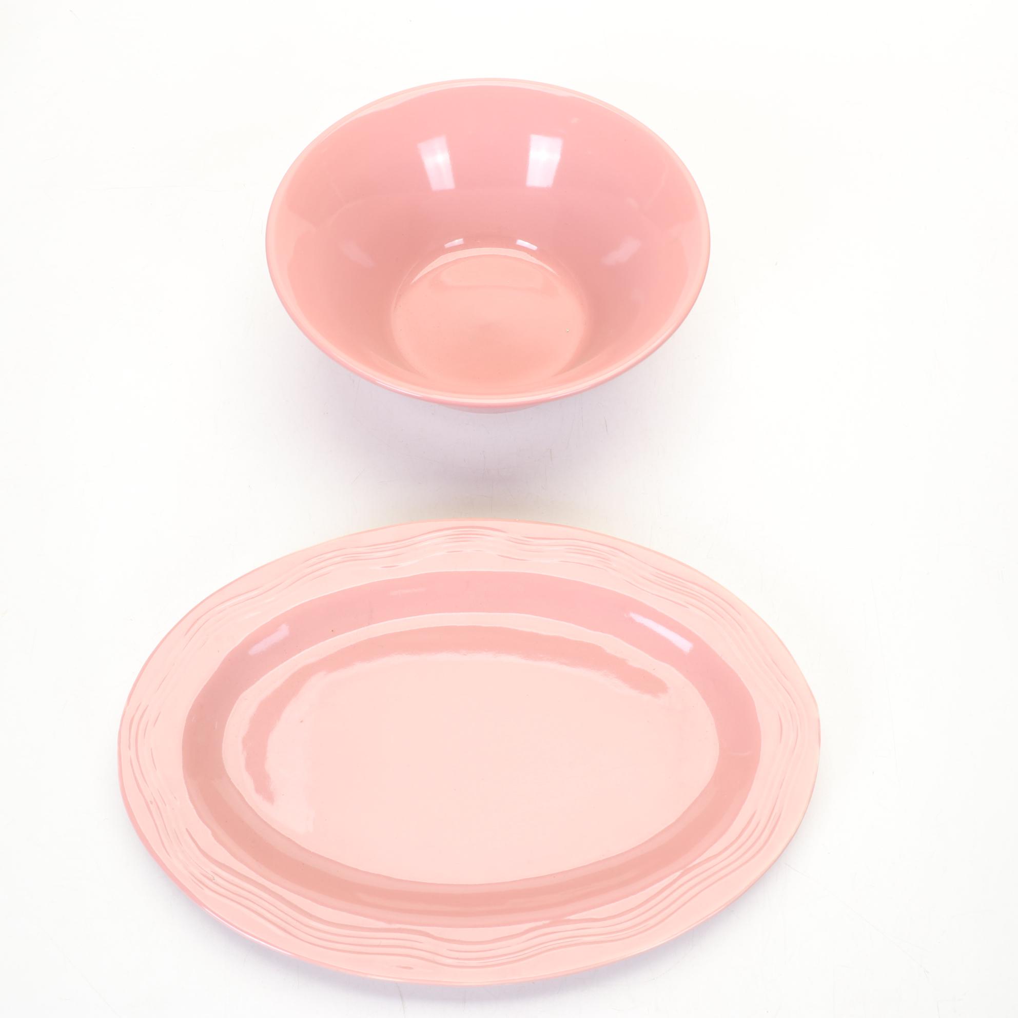 Culinary Pro Dusty Rose and Original Green Fiestaware Dinnerware With Casserole