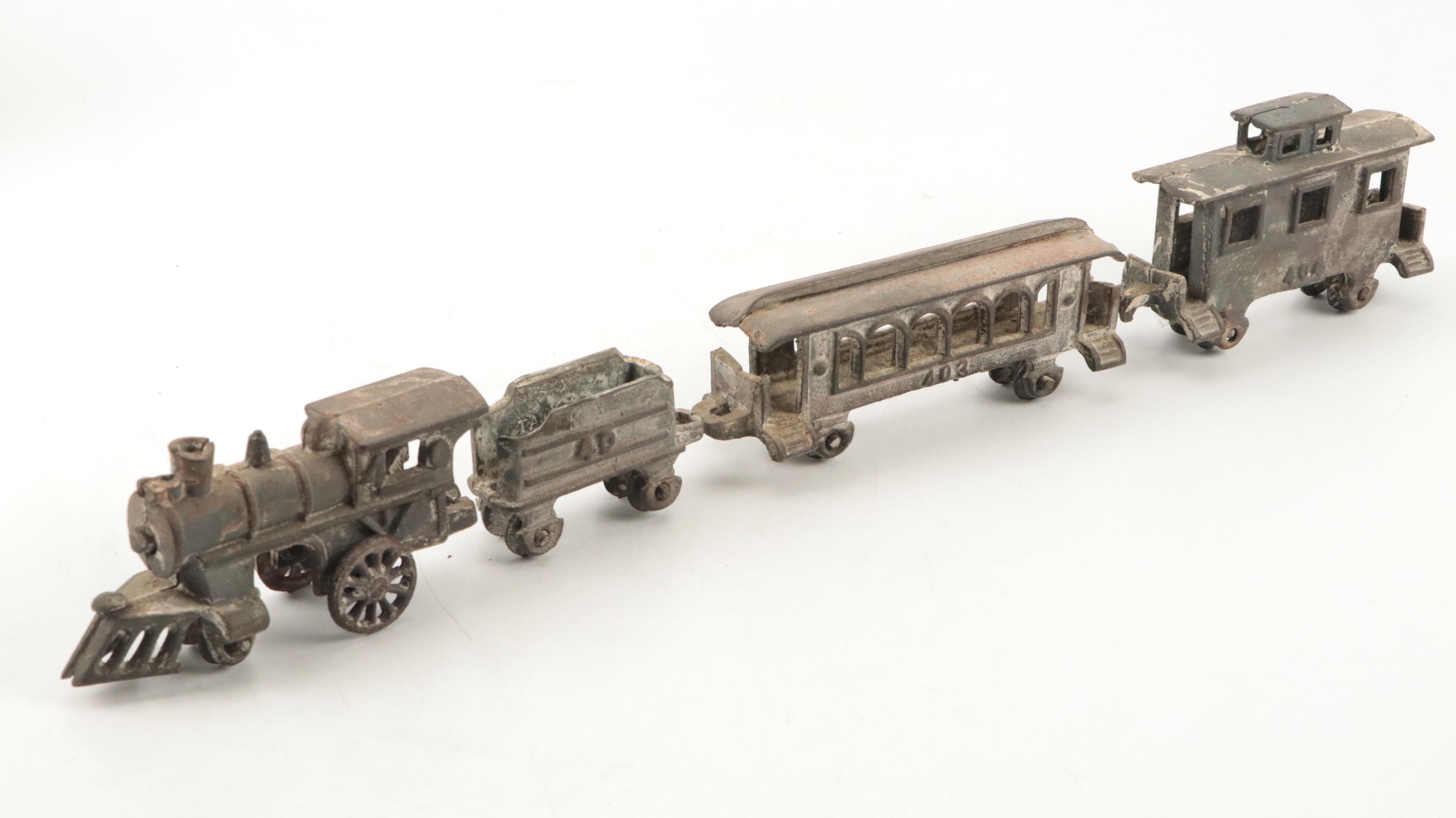 Louis Marx & Co. Train Transformer with O Scale and Other Train Cars