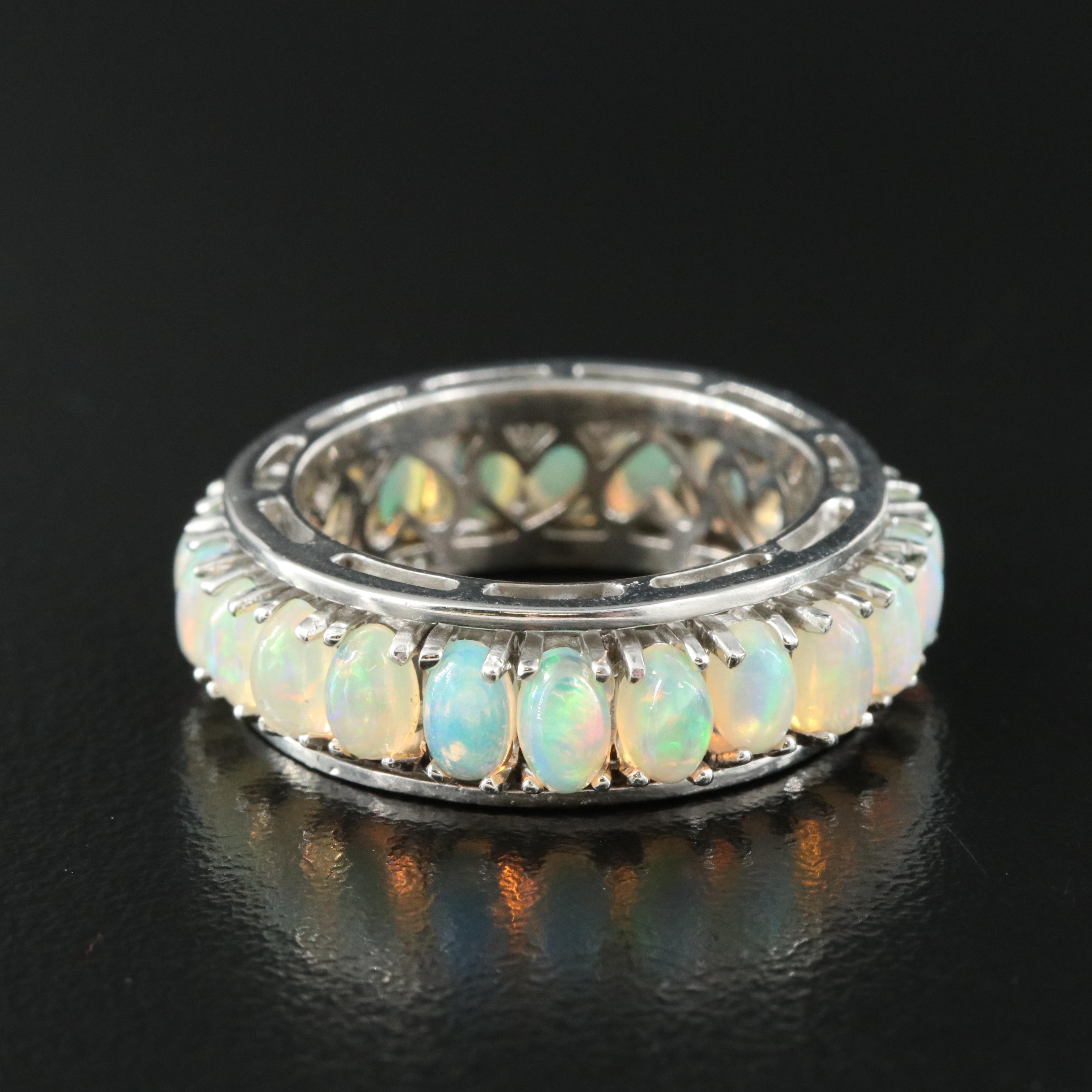 Sterling Opal Spinner Eternity Band EBTH