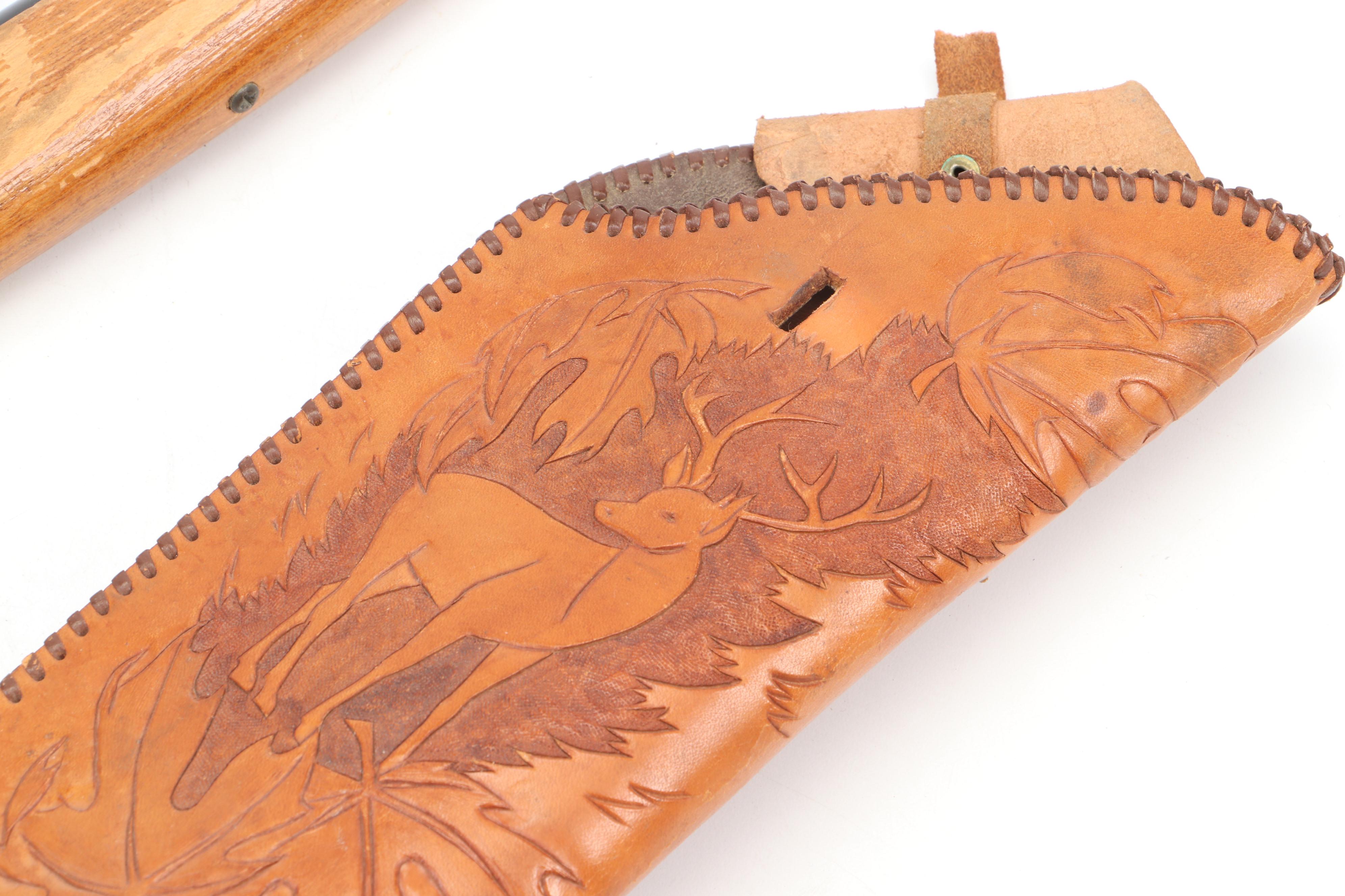 Daisy "Red Ryder" Pellet Gun with Tooled Leather Gun Sleeve