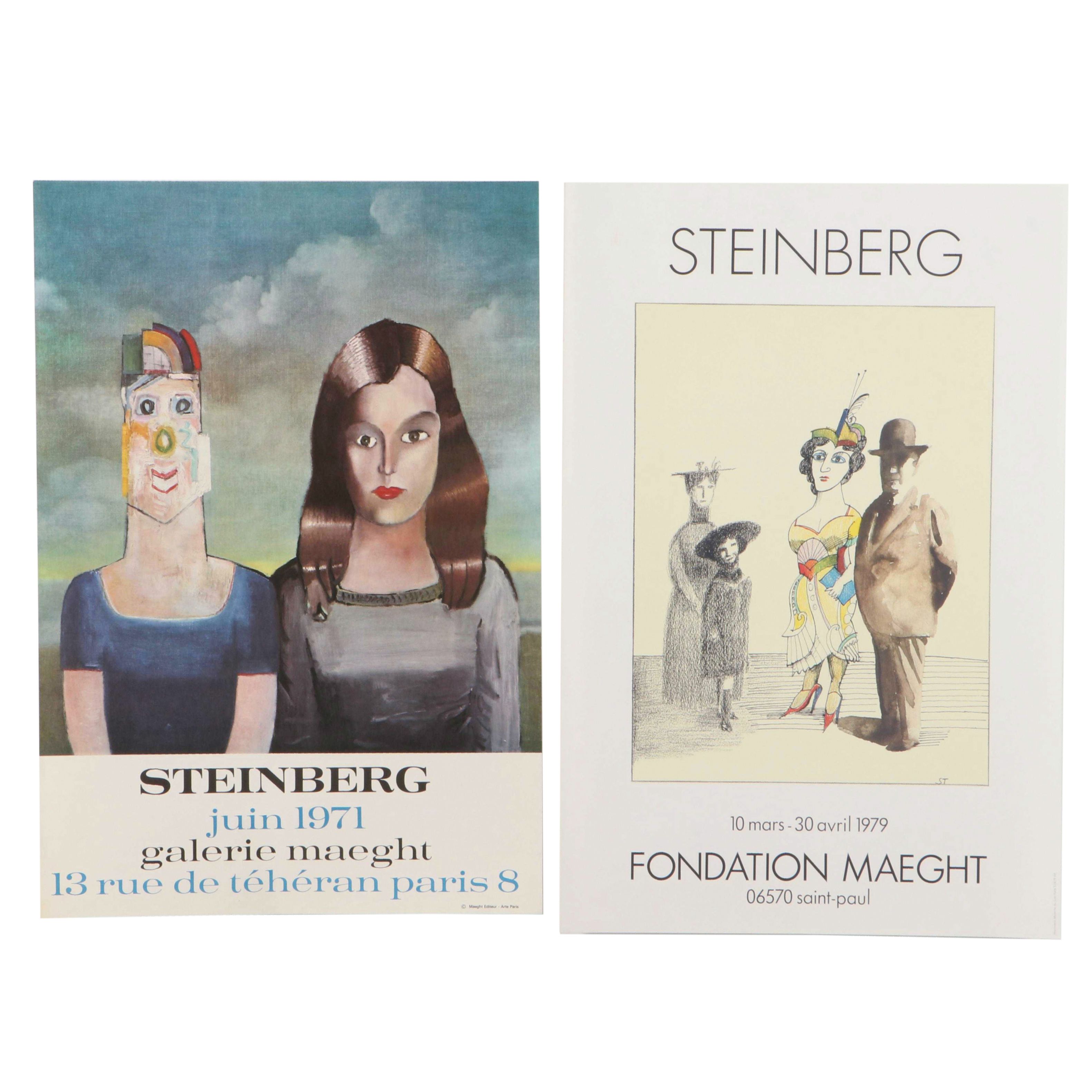 Saul Steinberg Galerie Maeght Exhibition Posters, 1970s