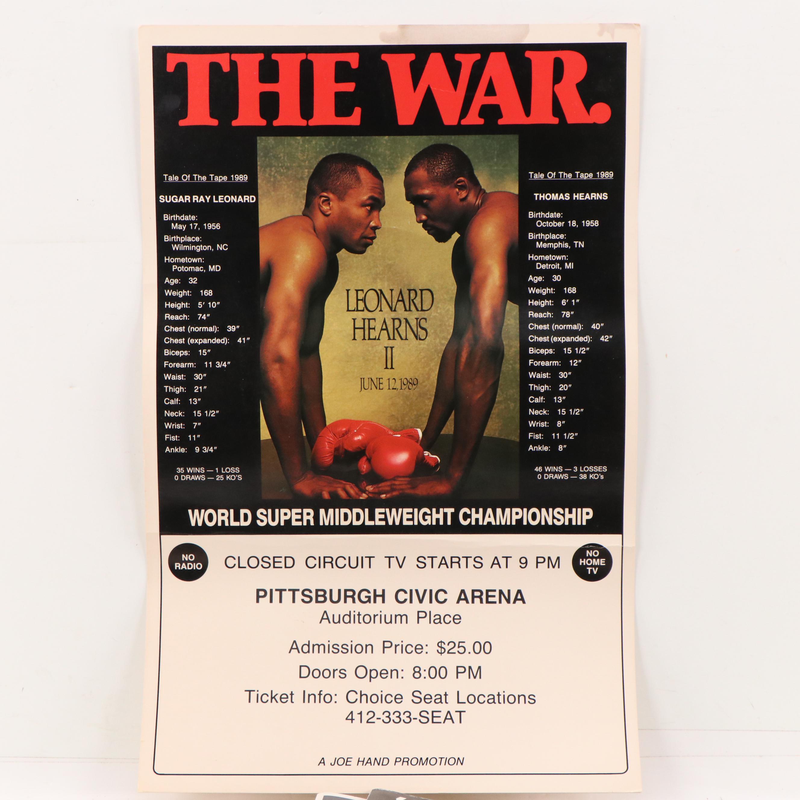 Ultimate Fighting Championship Programs with Leonard vs. Hearns II Poster