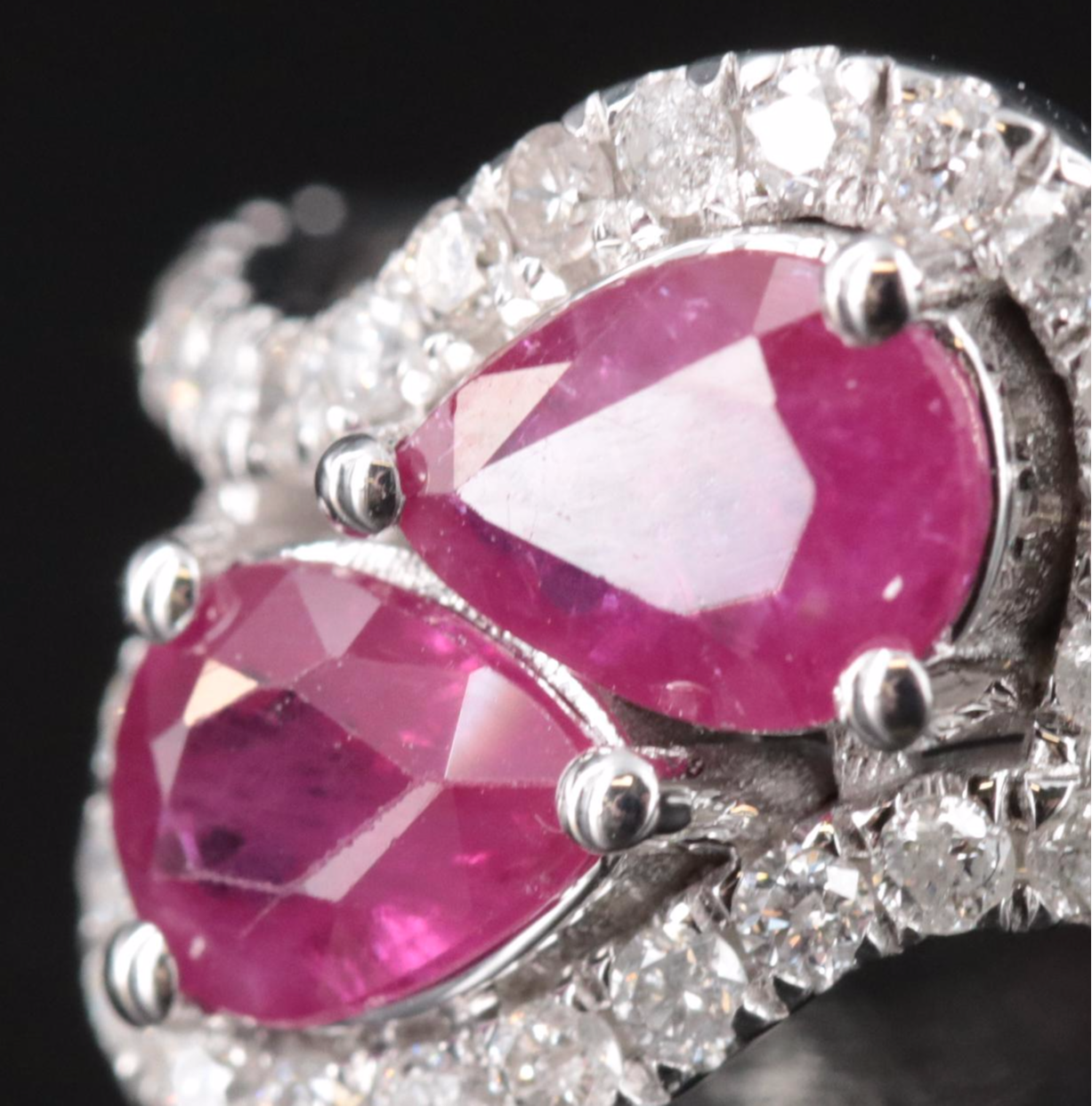 14K Ruby and Diamond Bypass Ring