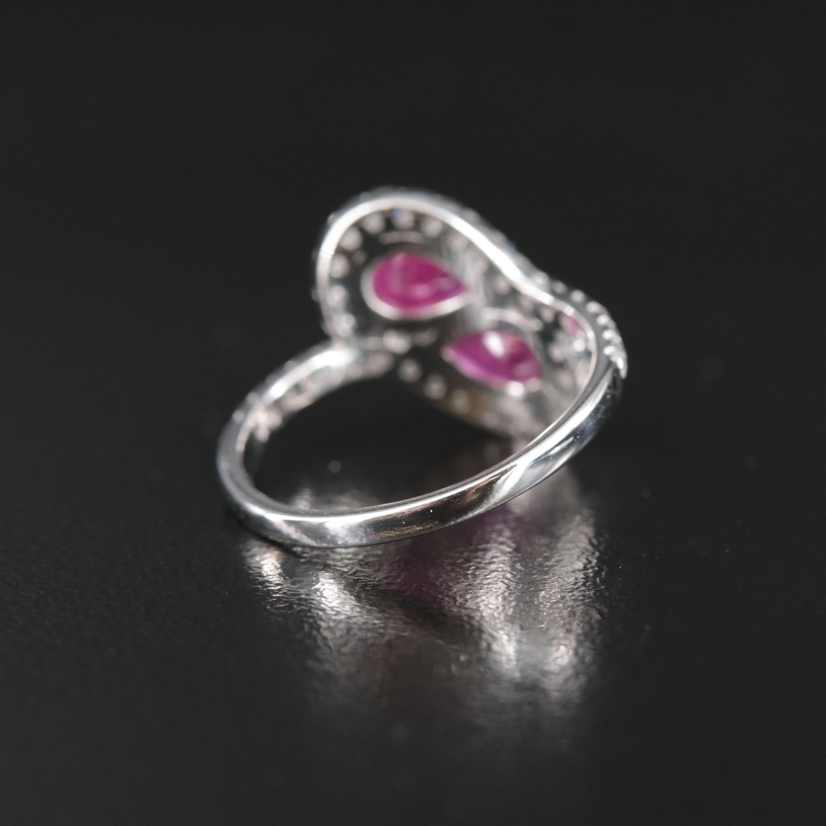 14K Ruby and Diamond Bypass Ring