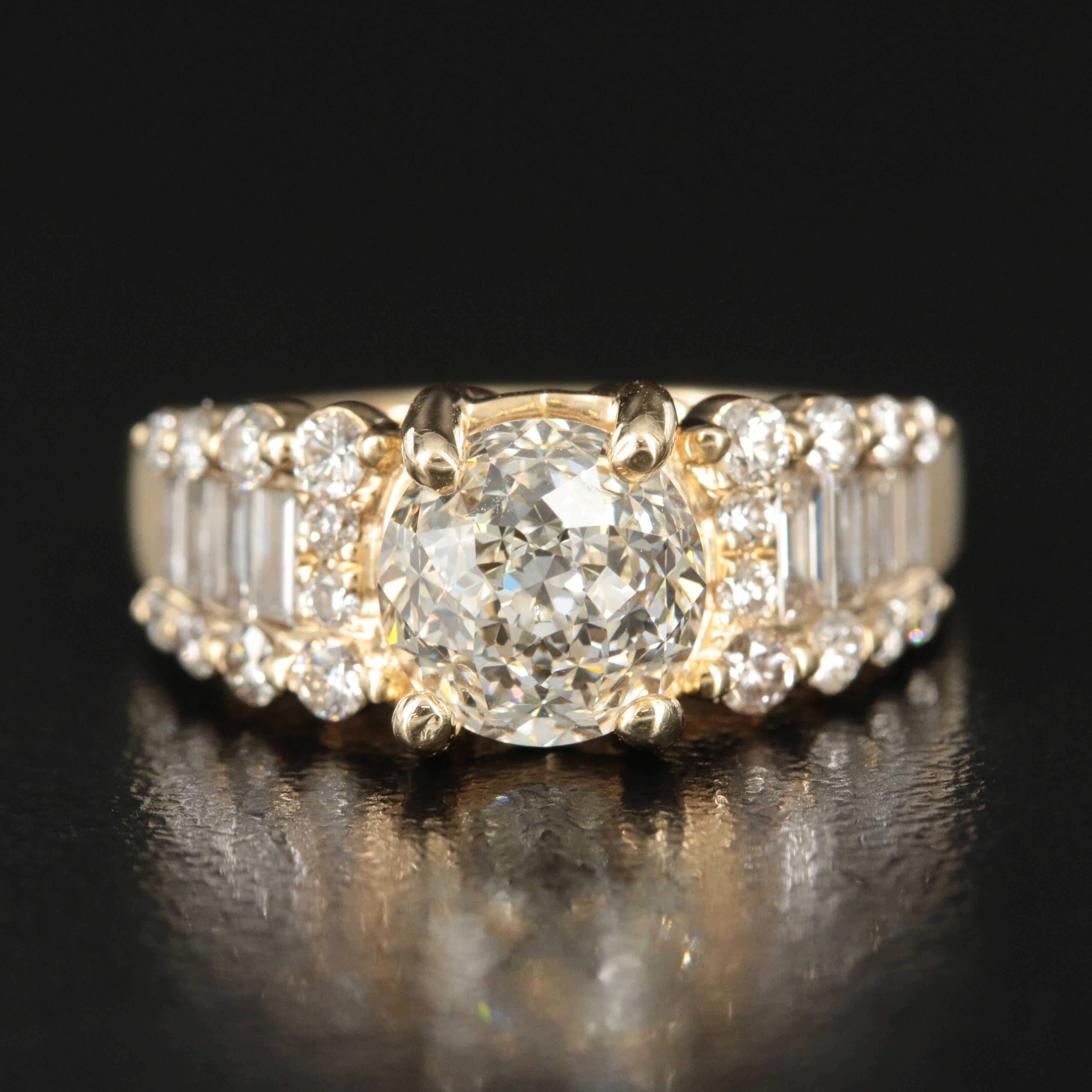14K 3.32 CTW Crown of Light Diamond Ring with IGI Online Report