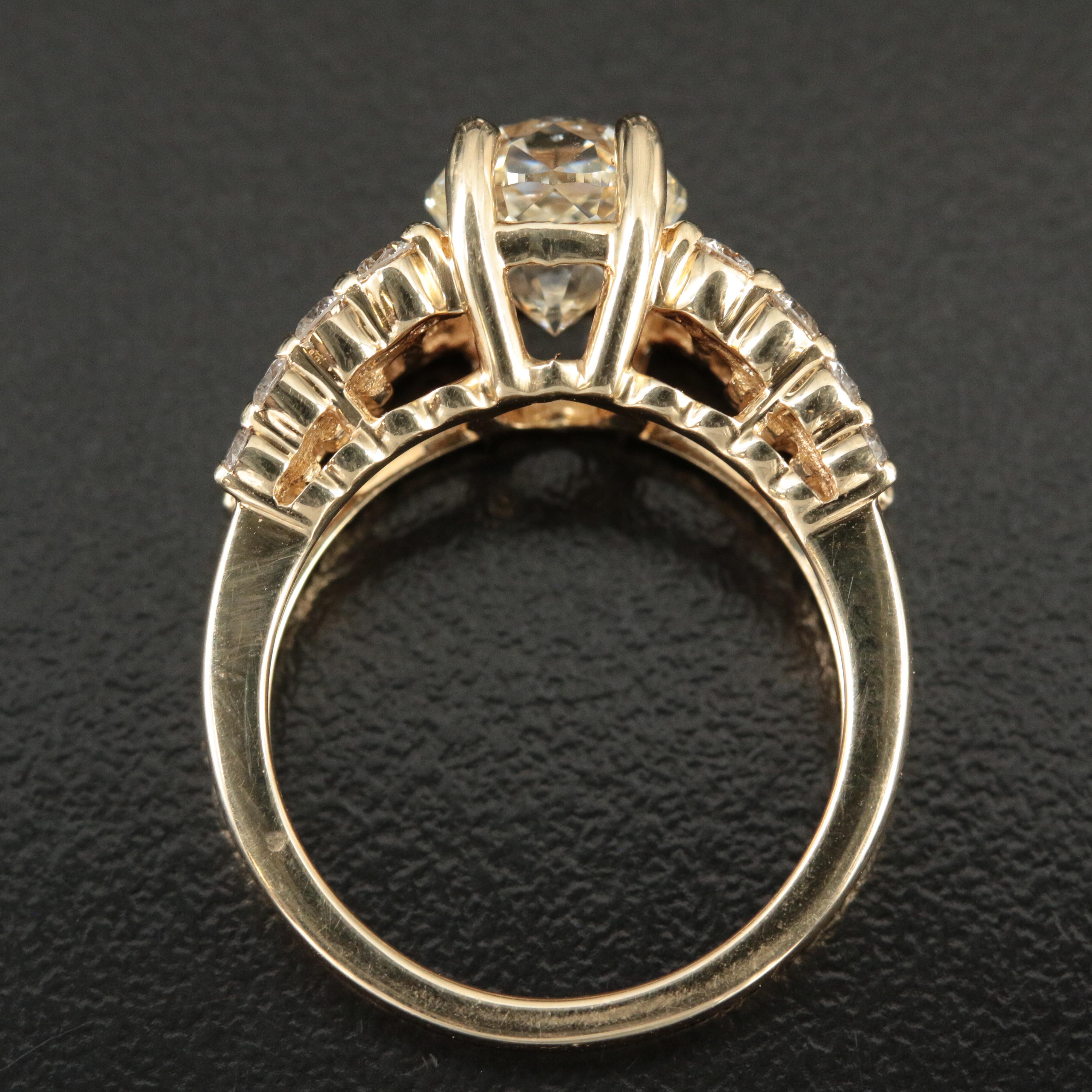 14K 3.32 CTW Crown of Light Diamond Ring with IGI Online Report