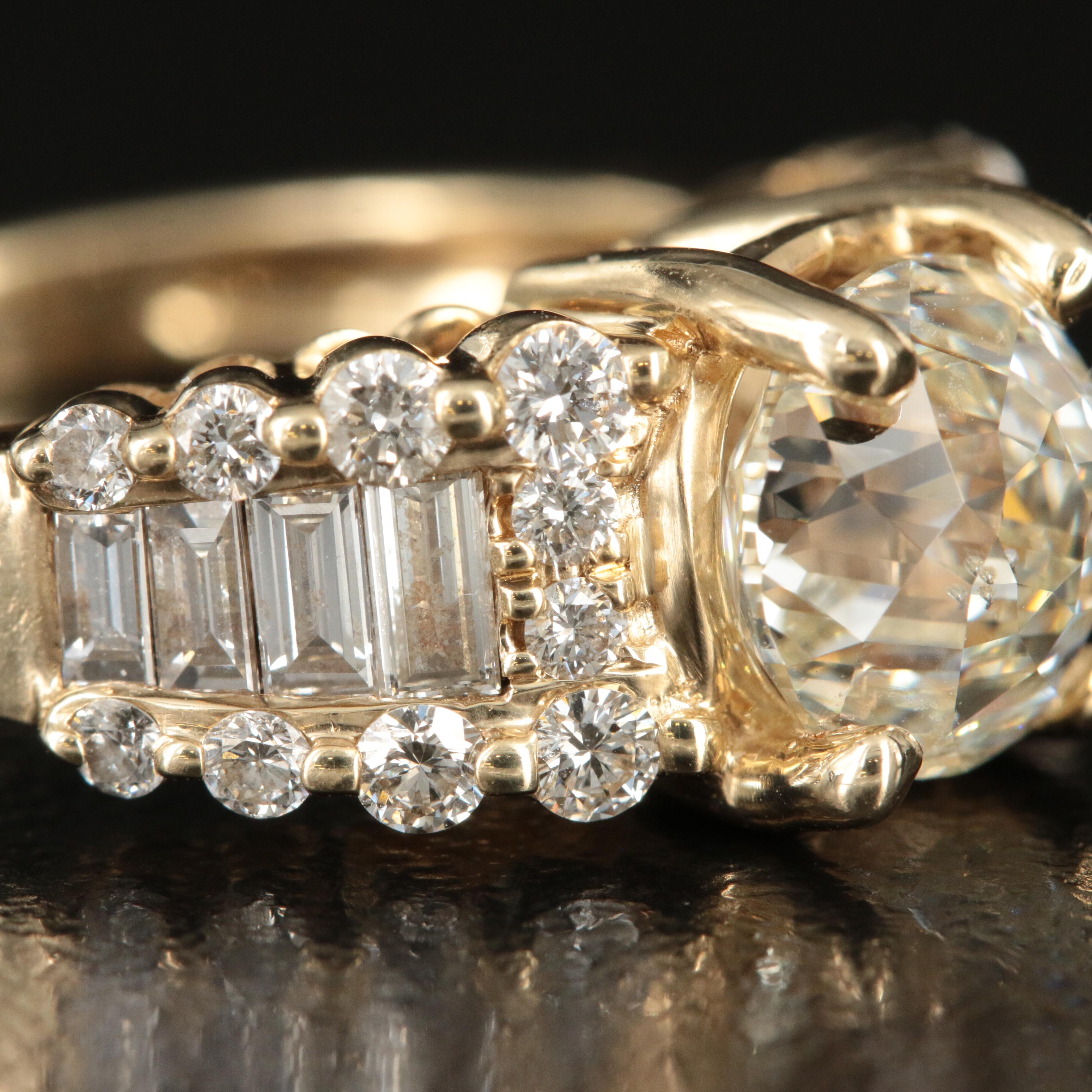 14K 3.32 CTW Crown of Light Diamond Ring with IGI Online Report
