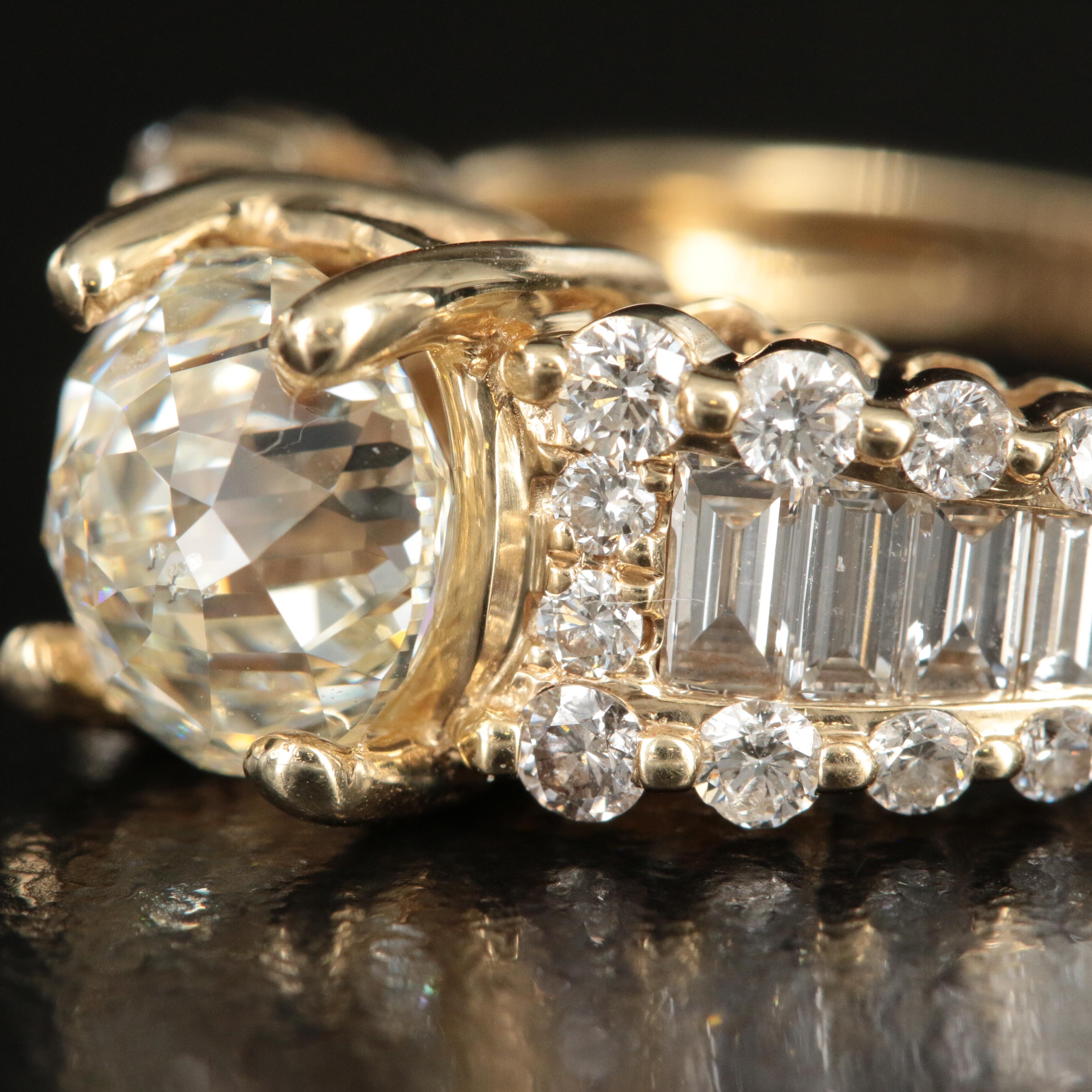 14K 3.32 CTW Crown of Light Diamond Ring with IGI Online Report