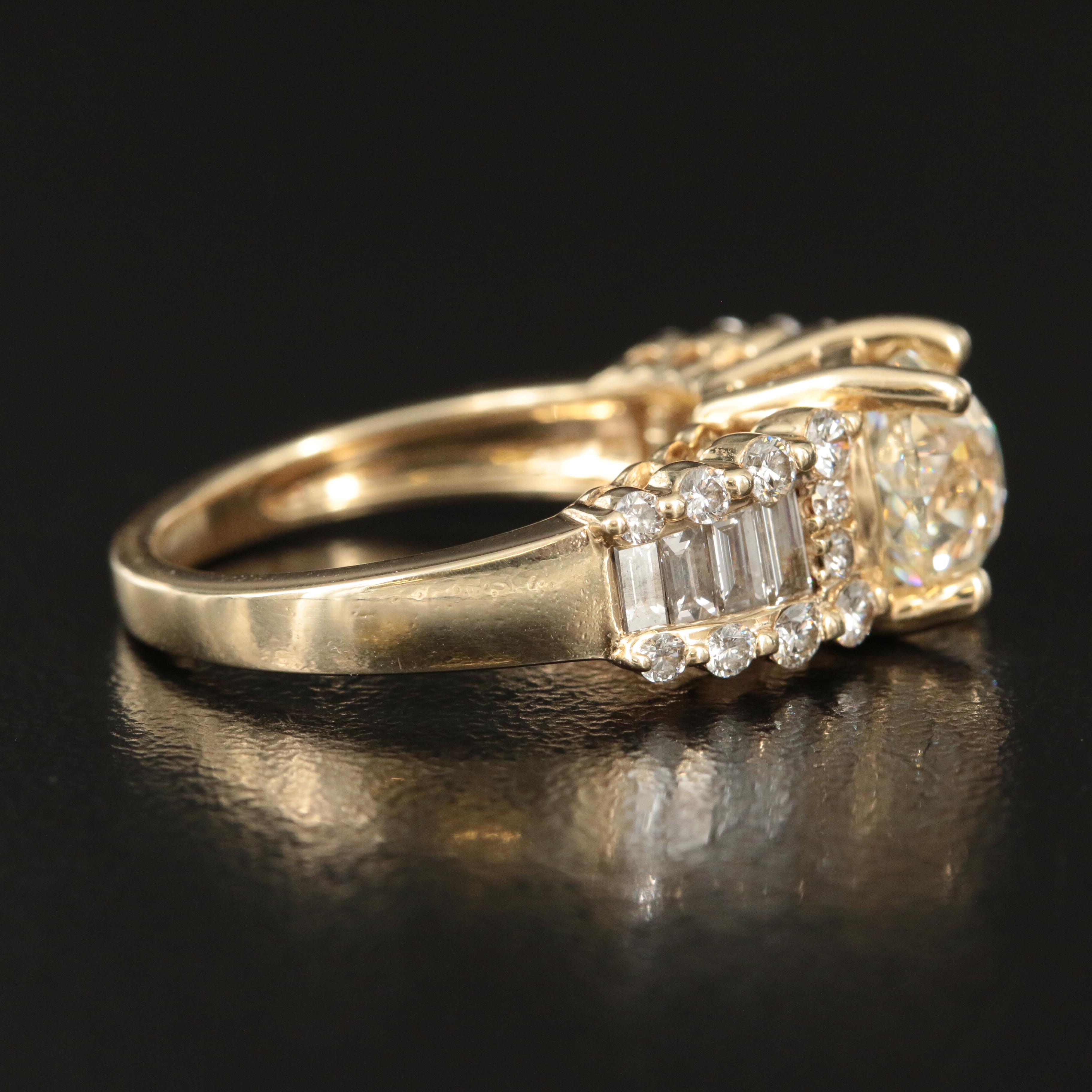 14K 3.32 CTW Crown of Light Diamond Ring with IGI Online Report