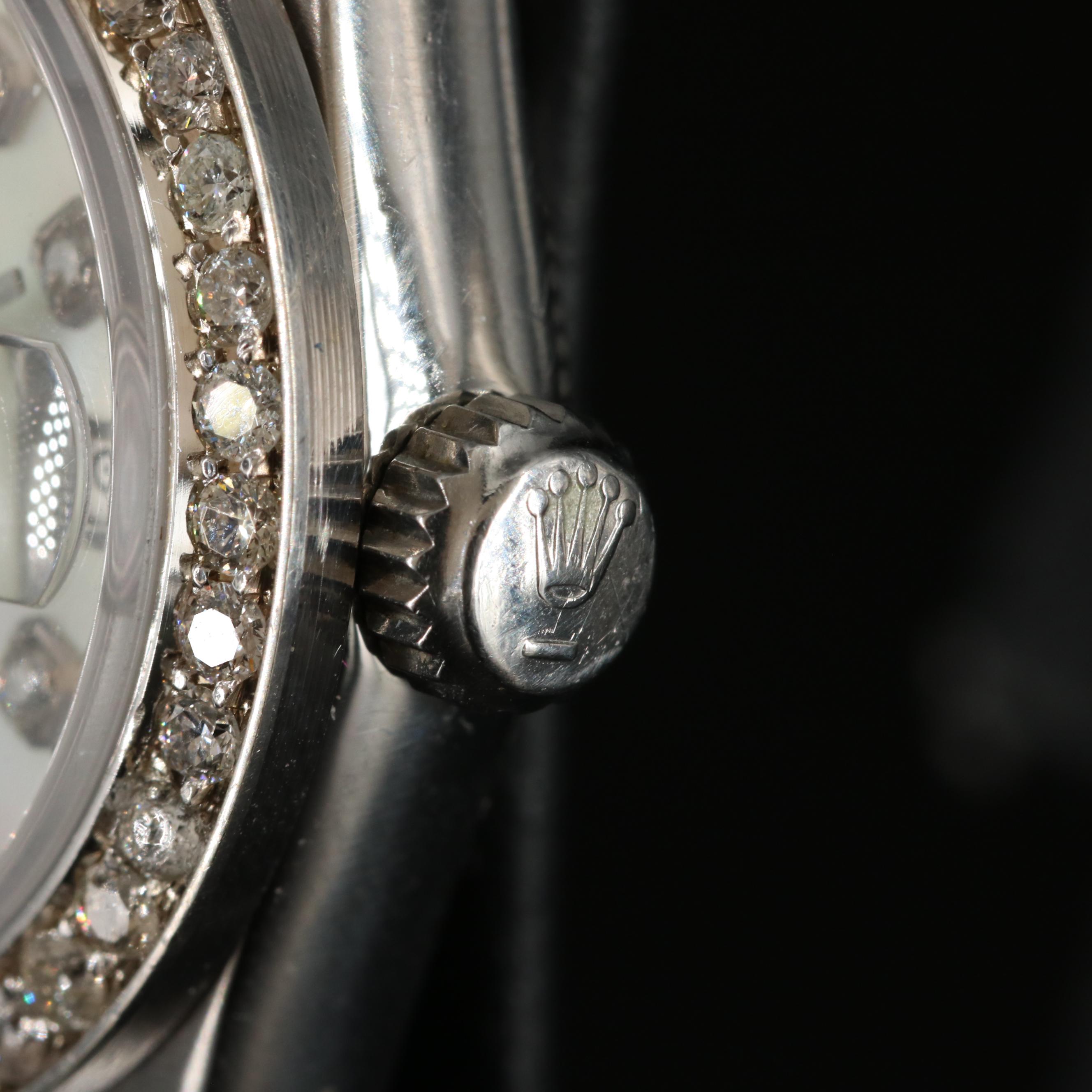 1989 Rolex Custom Mother-of-Pearl, Diamond Dial and Bezel Datejust Watch
