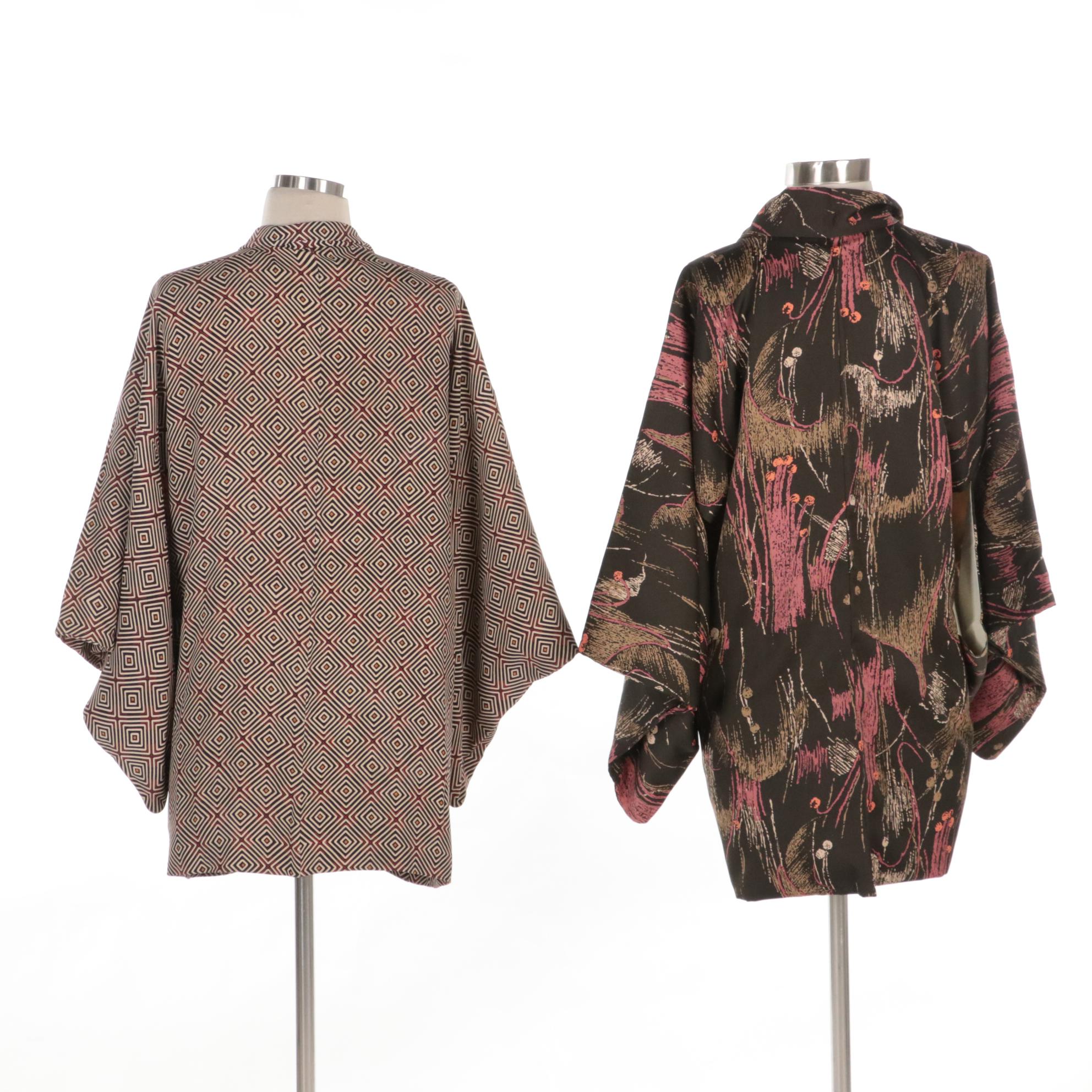 Abstract Floral and Hishi Pattern Haori