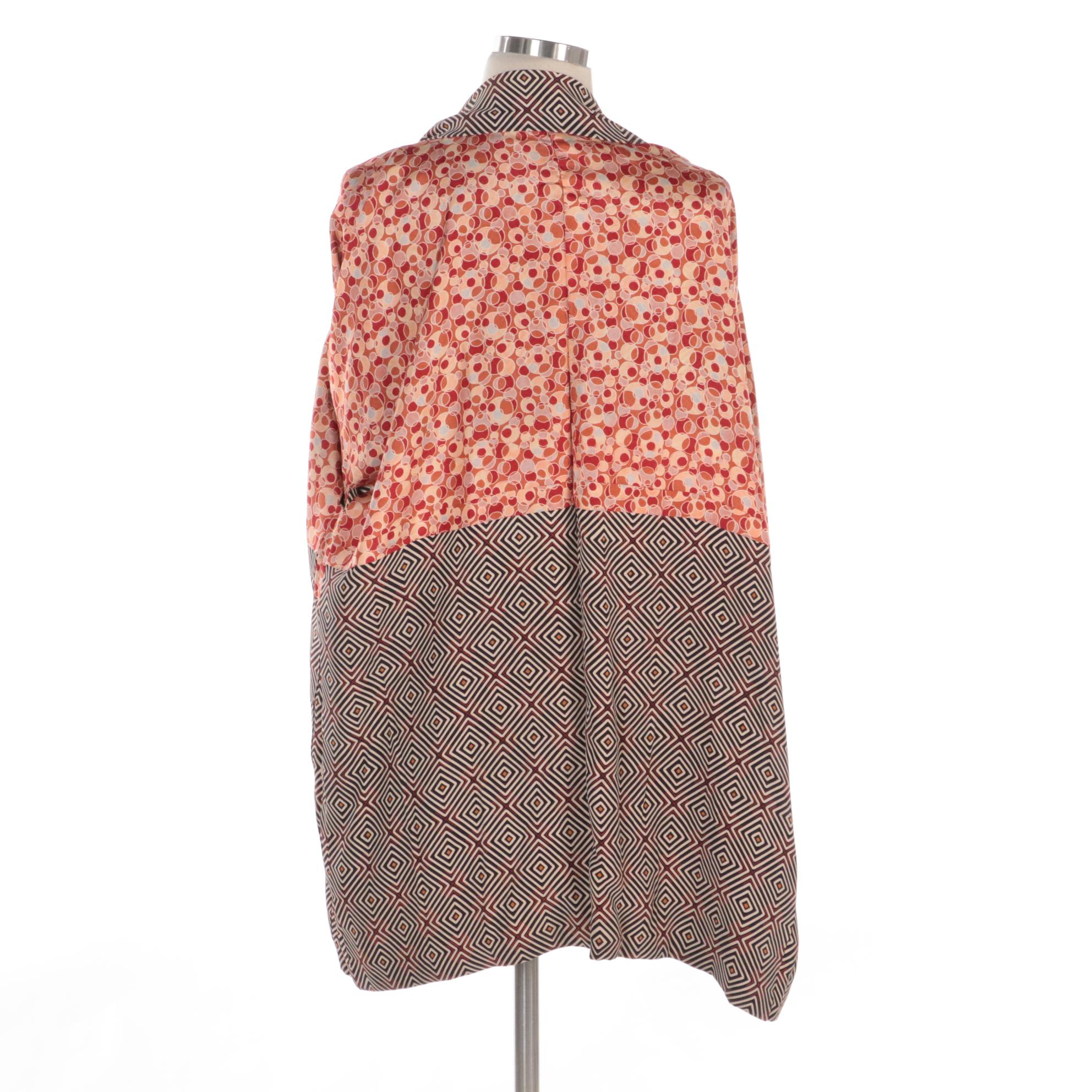 Abstract Floral and Hishi Pattern Haori