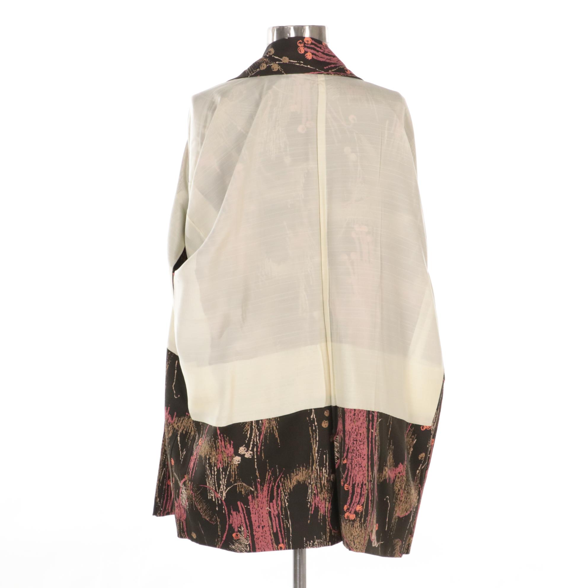 Abstract Floral and Hishi Pattern Haori