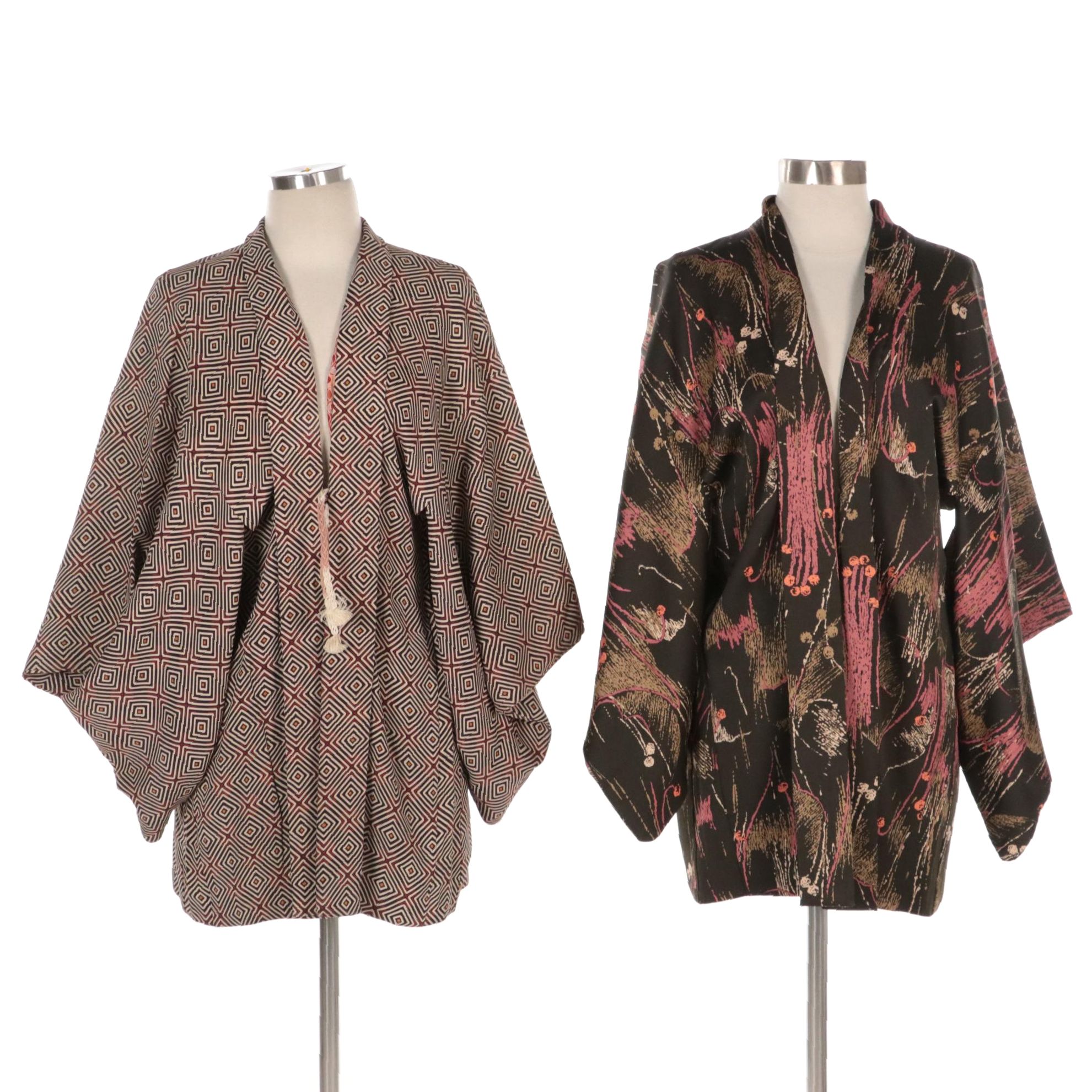 Abstract Floral and Hishi Pattern Haori