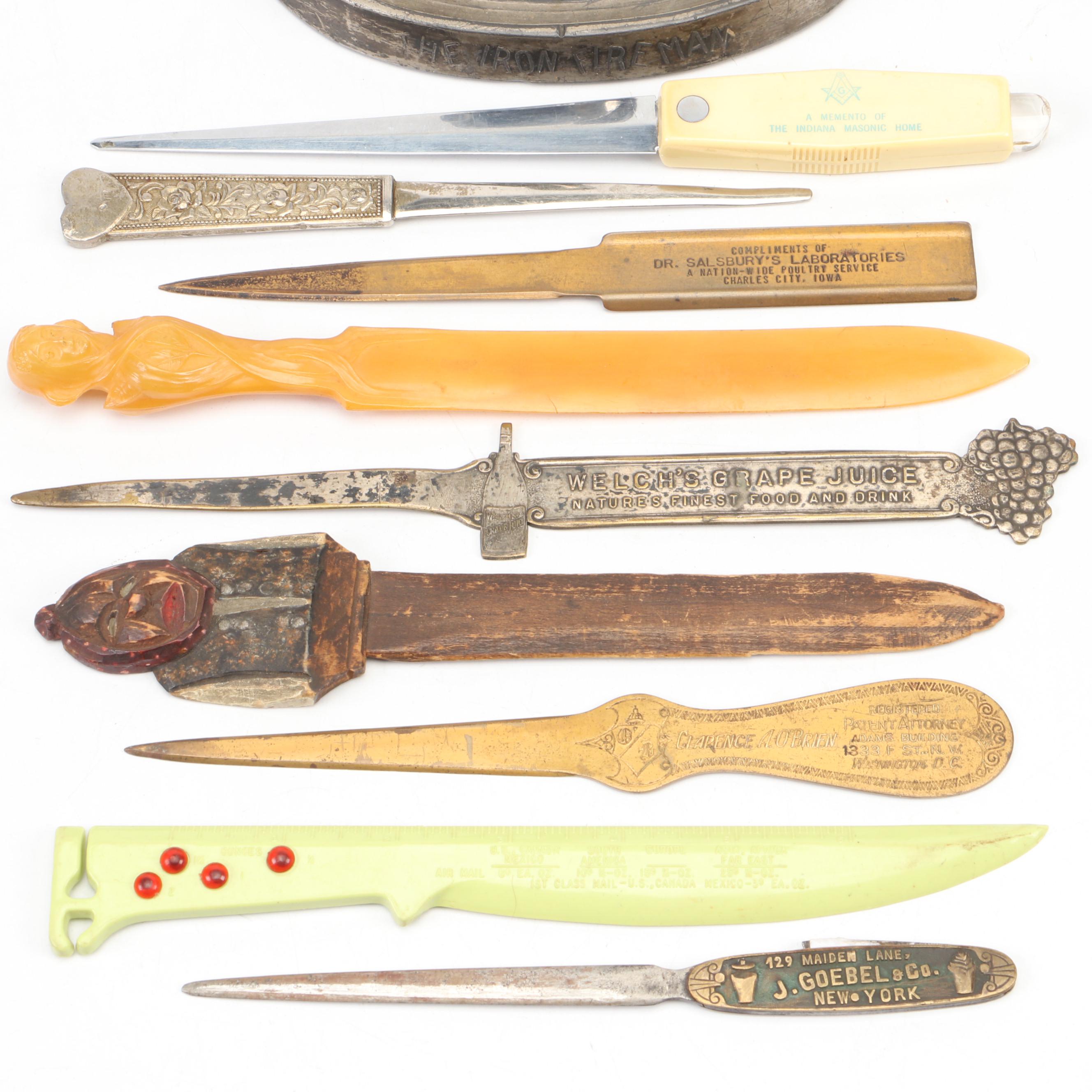 Art Deco Style Robot Fireman Double Ash Tray with Other Office Accessories