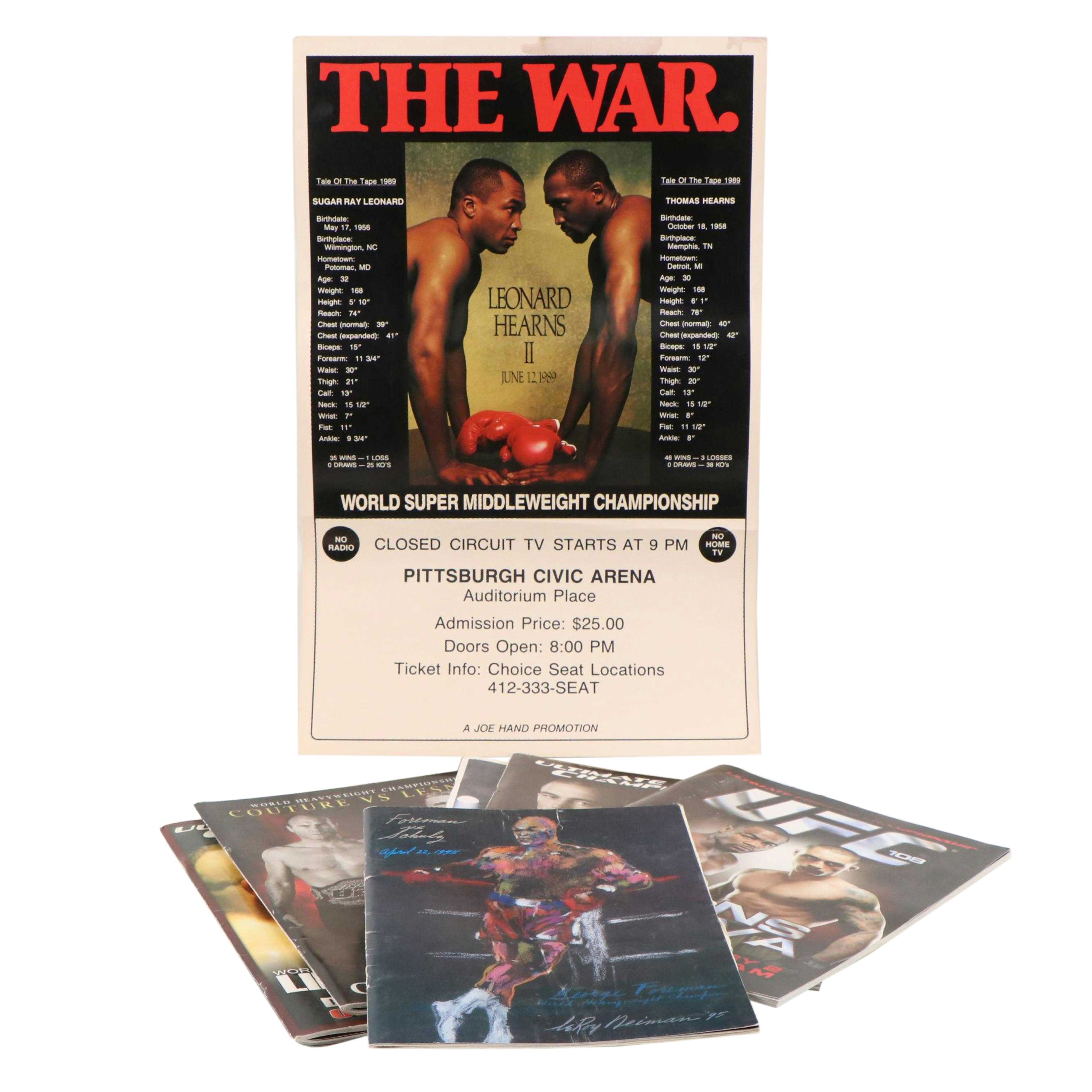 Ultimate Fighting Championship Programs with Leonard vs. Hearns II Poster