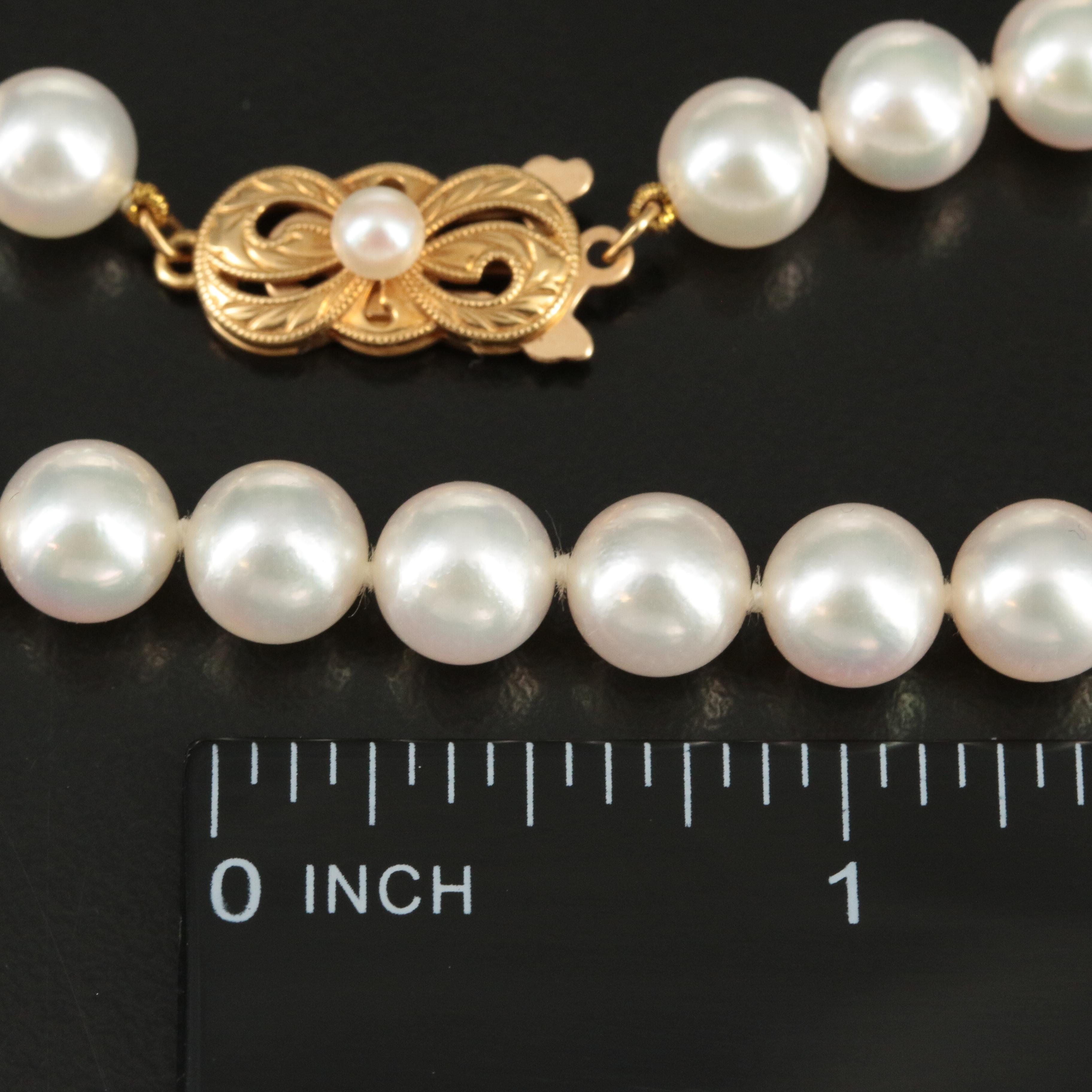 Mikimoto Pearl Necklace with 18K Clasp