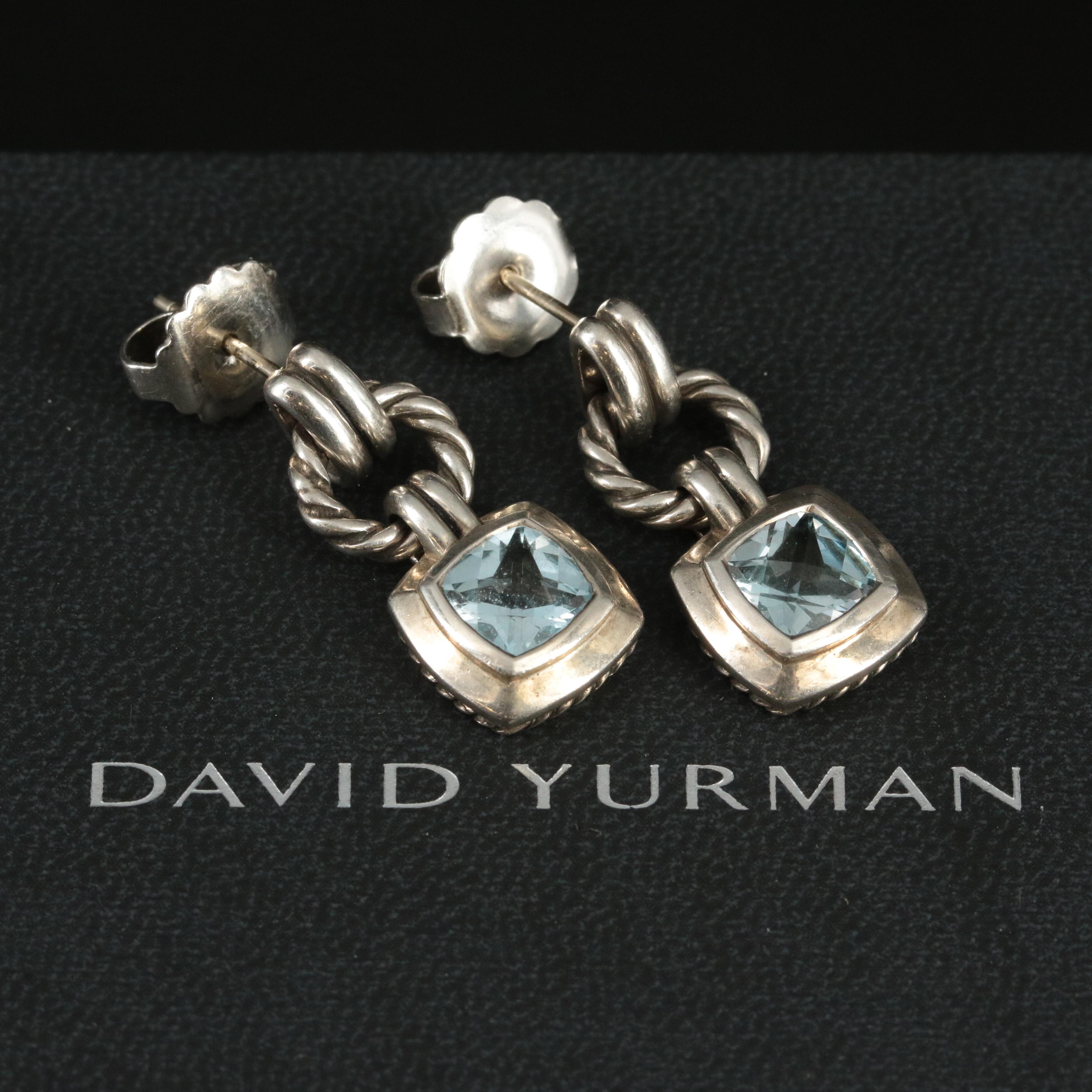 David Yurman "Renaissance®" Sterling Aquamarine Drop Earrings