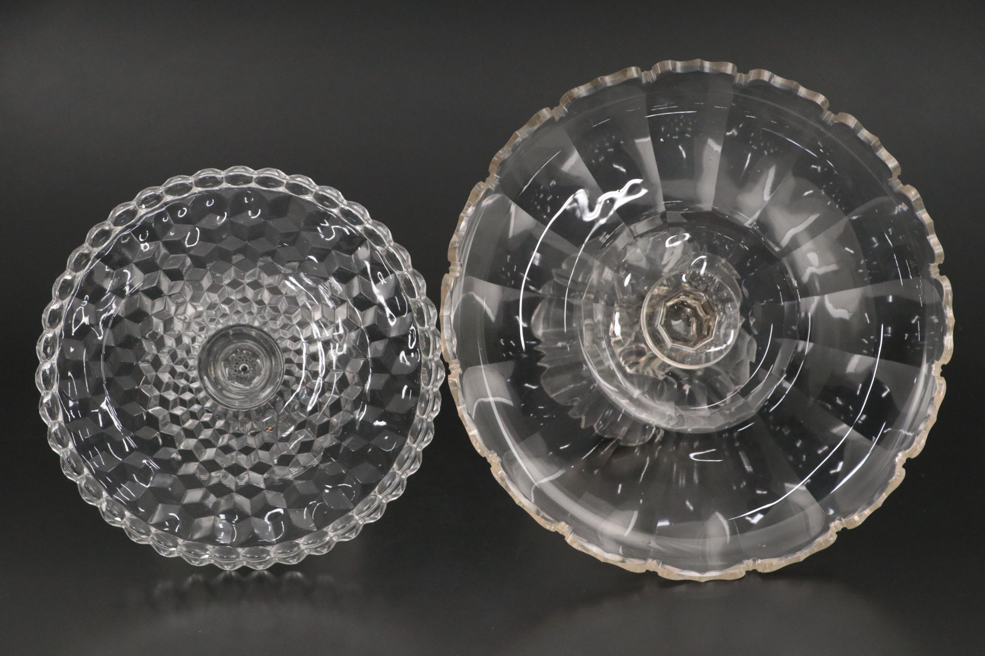 Fostoria "American" Old Round Cake Stand and Other Glass Cake Stand