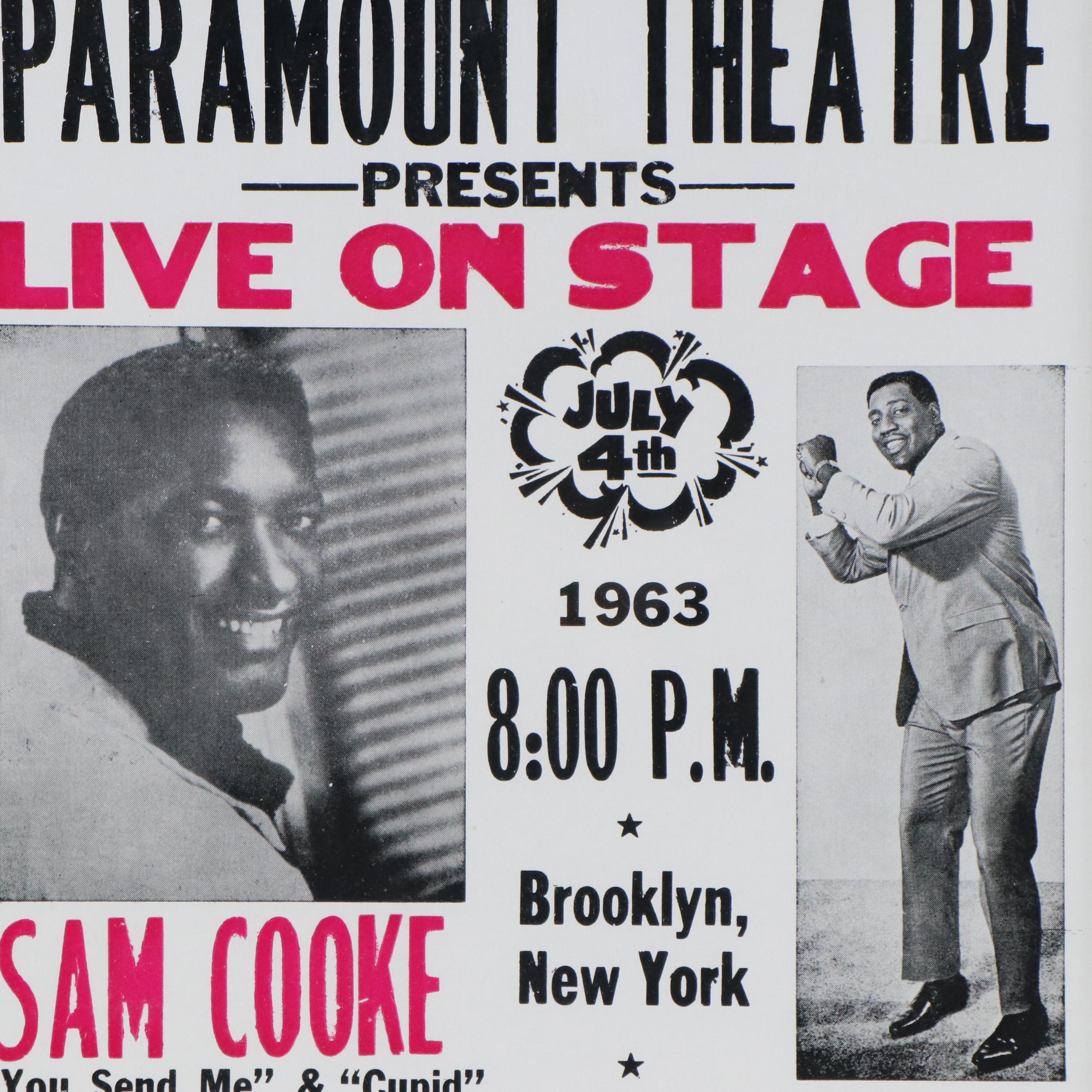 Vintage Paramount Theatre Concert Poster for Sam Cook & Otis Redding