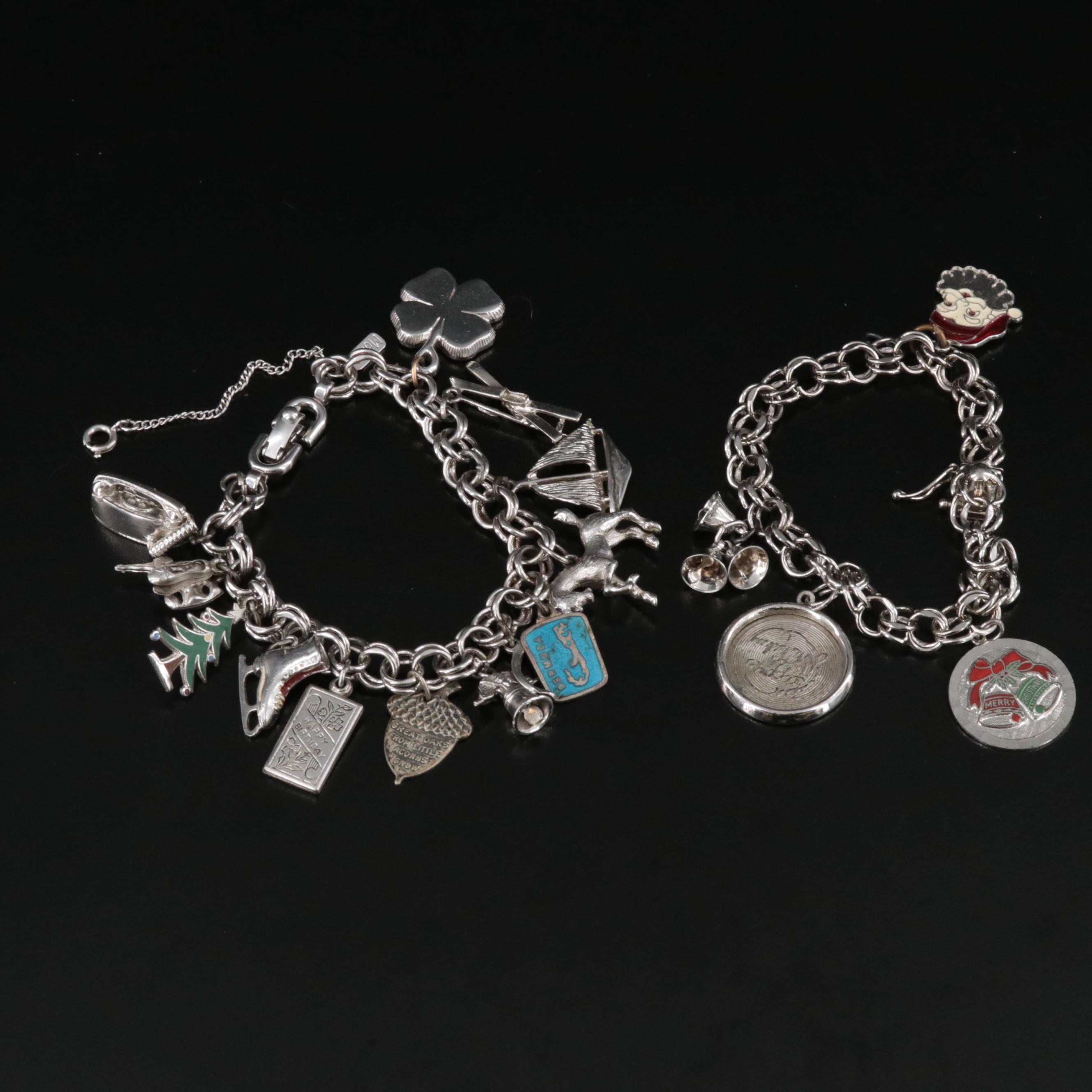 14K and Sterling Featured in Charm Bracelets