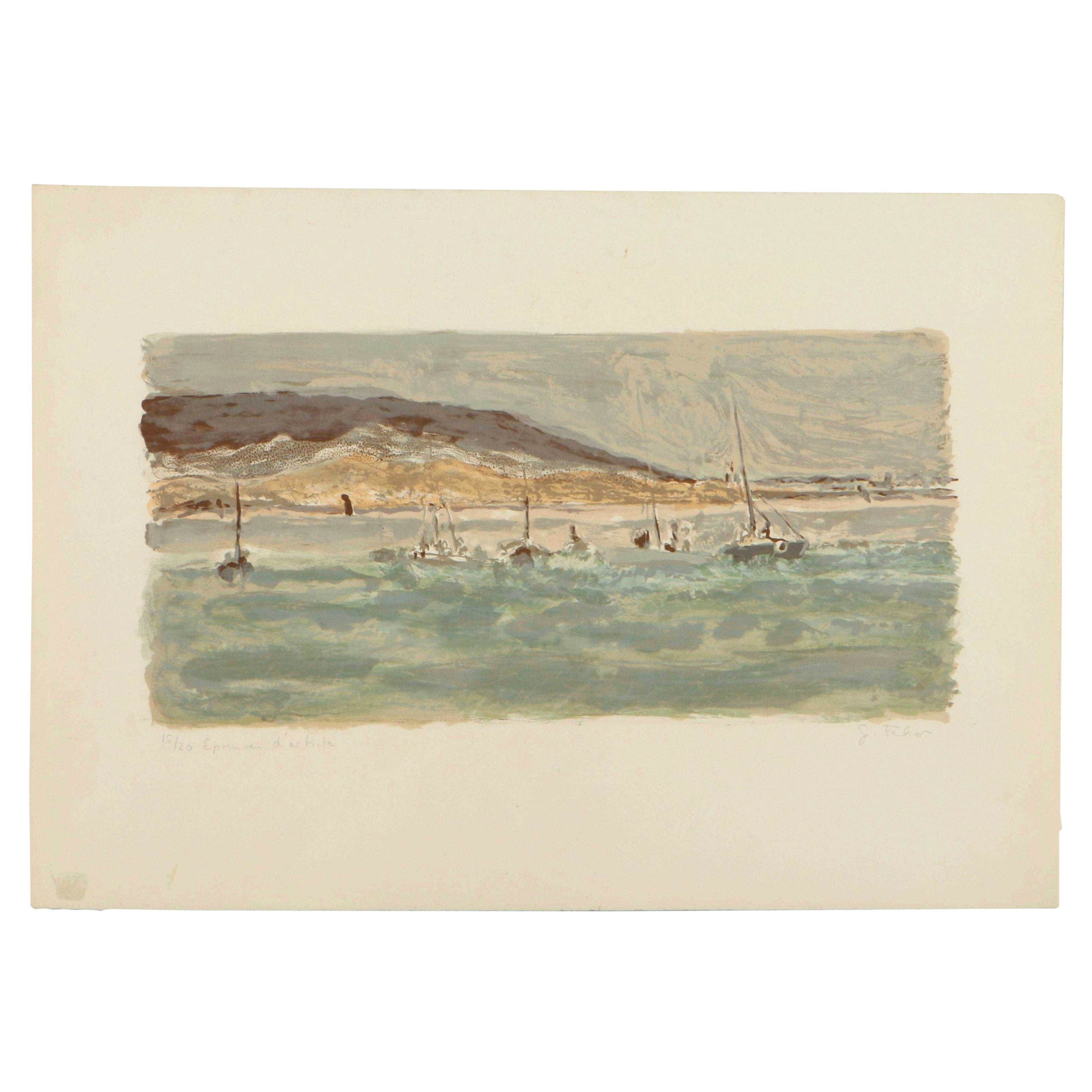 Georges Feher Seascape Lithograph